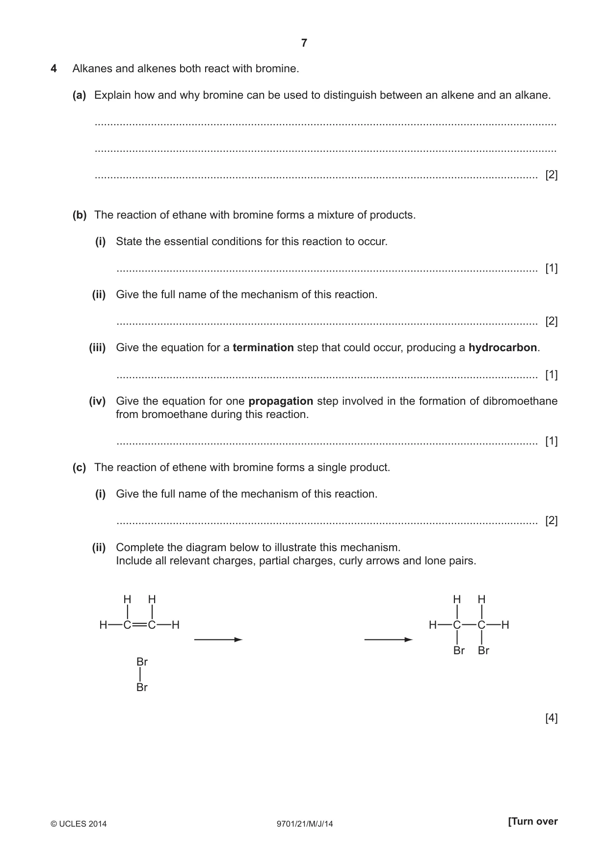 Cambridge A Level Chemistry 9701 2014 May/June Paper 2 · Variant 1 question paper, page 7 of 8