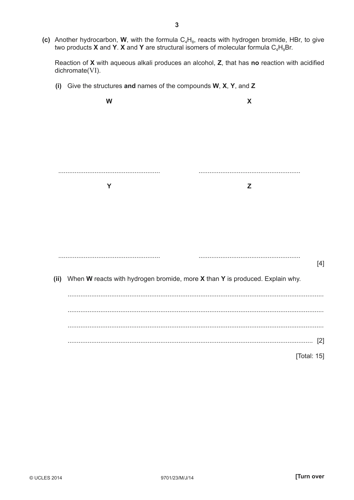 Cambridge A Level Chemistry 9701 2014 May/June Paper 2 · Variant 3 question paper, page 3 of 12