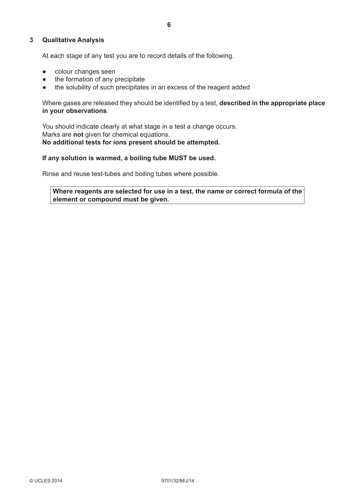 Cambridge A Level Chemistry 9701 2014 May/June Paper 3 · Variant 2 question paper, page 6 of 12