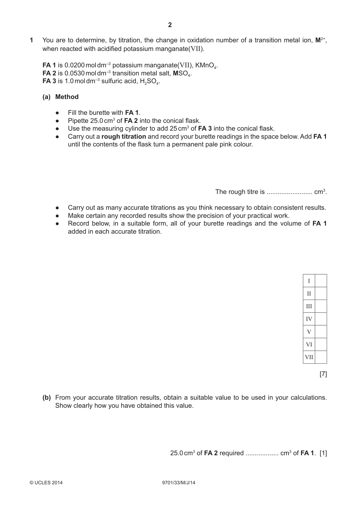 Cambridge A Level Chemistry 9701 2014 May/June Paper 3 · Variant 3 question paper, page 2 of 12