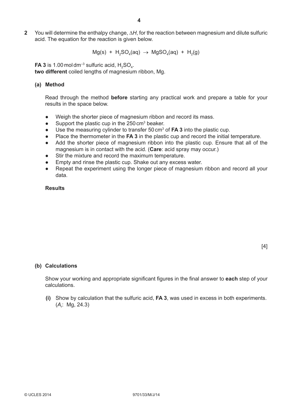 Cambridge A Level Chemistry 9701 2014 May/June Paper 3 · Variant 3 question paper, page 4 of 12