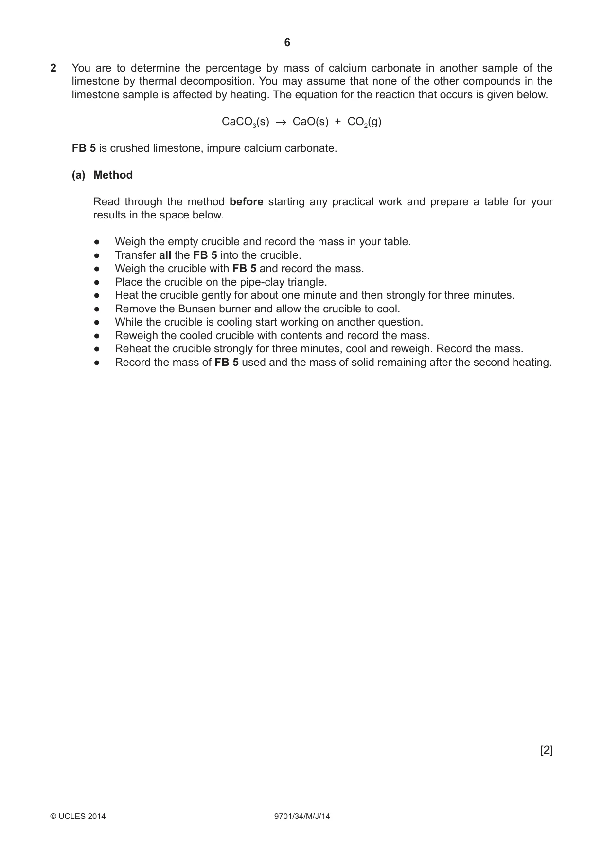 Cambridge A Level Chemistry 9701 2014 May/June Paper 3 · Variant 4 question paper, page 6 of 12