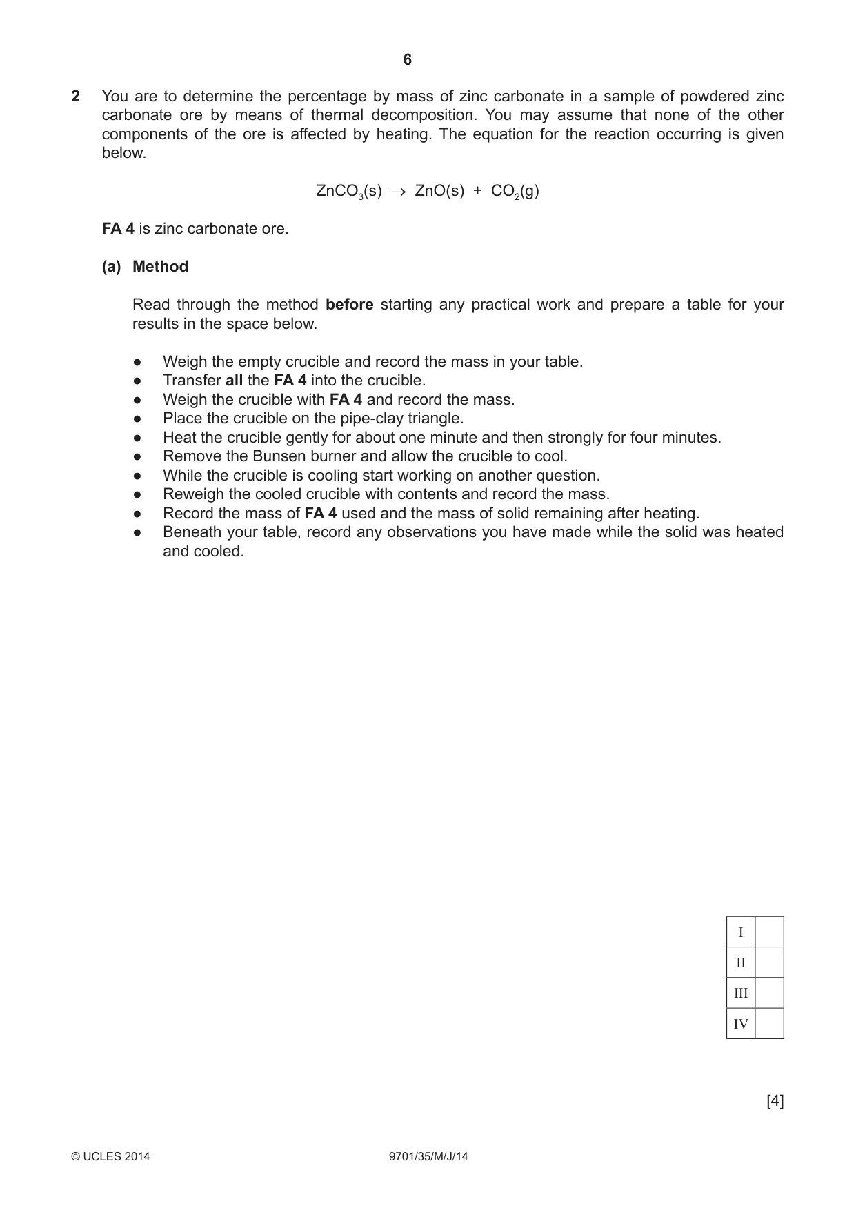 Cambridge A Level Chemistry 9701 2014 May/June Paper 3 · Variant 5 question paper, page 6 of 12
