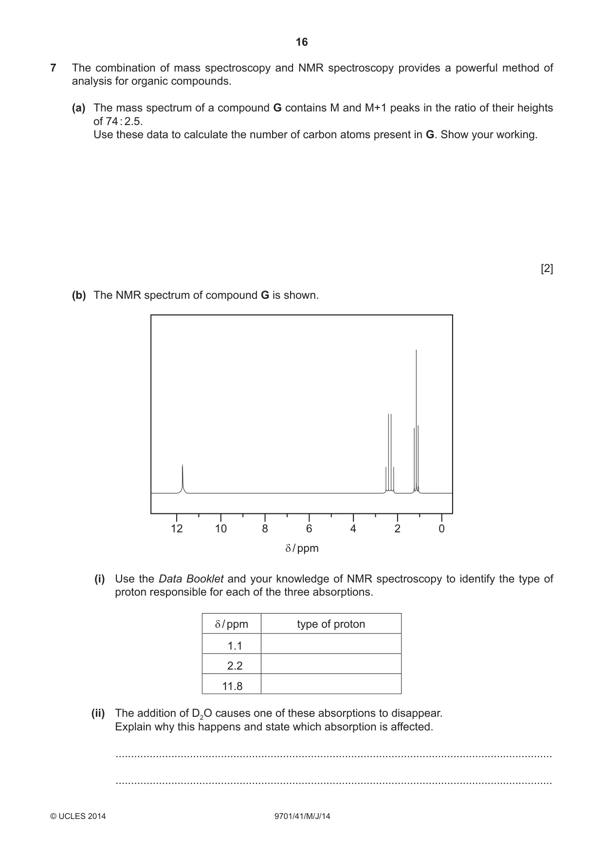 Cambridge A Level Chemistry 9701 2014 May/June Paper 4 · Variant 1 question paper, page 16 of 20