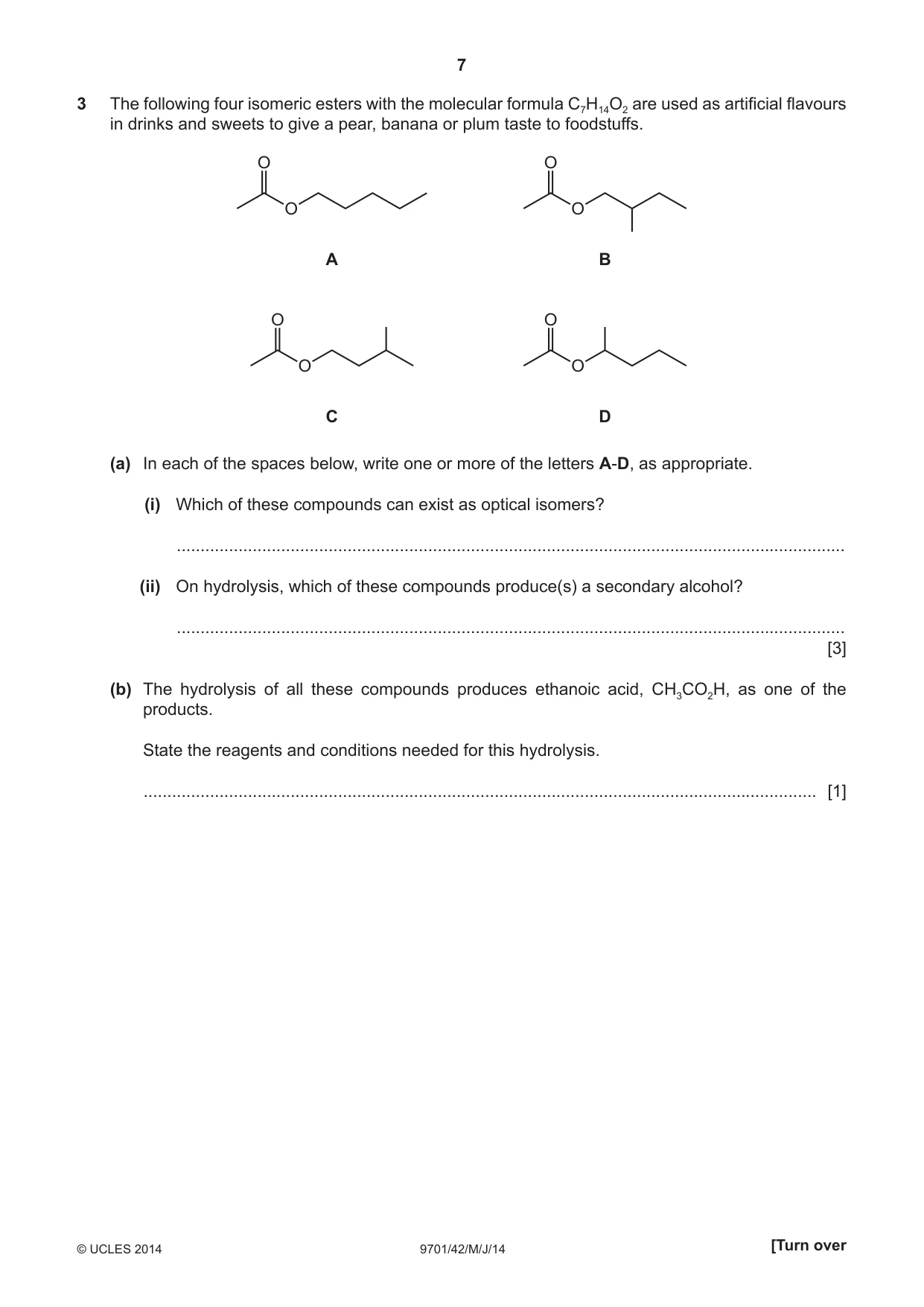 Cambridge A Level Chemistry 9701 2014 May/June Paper 4 · Variant 2 question paper, page 7 of 20