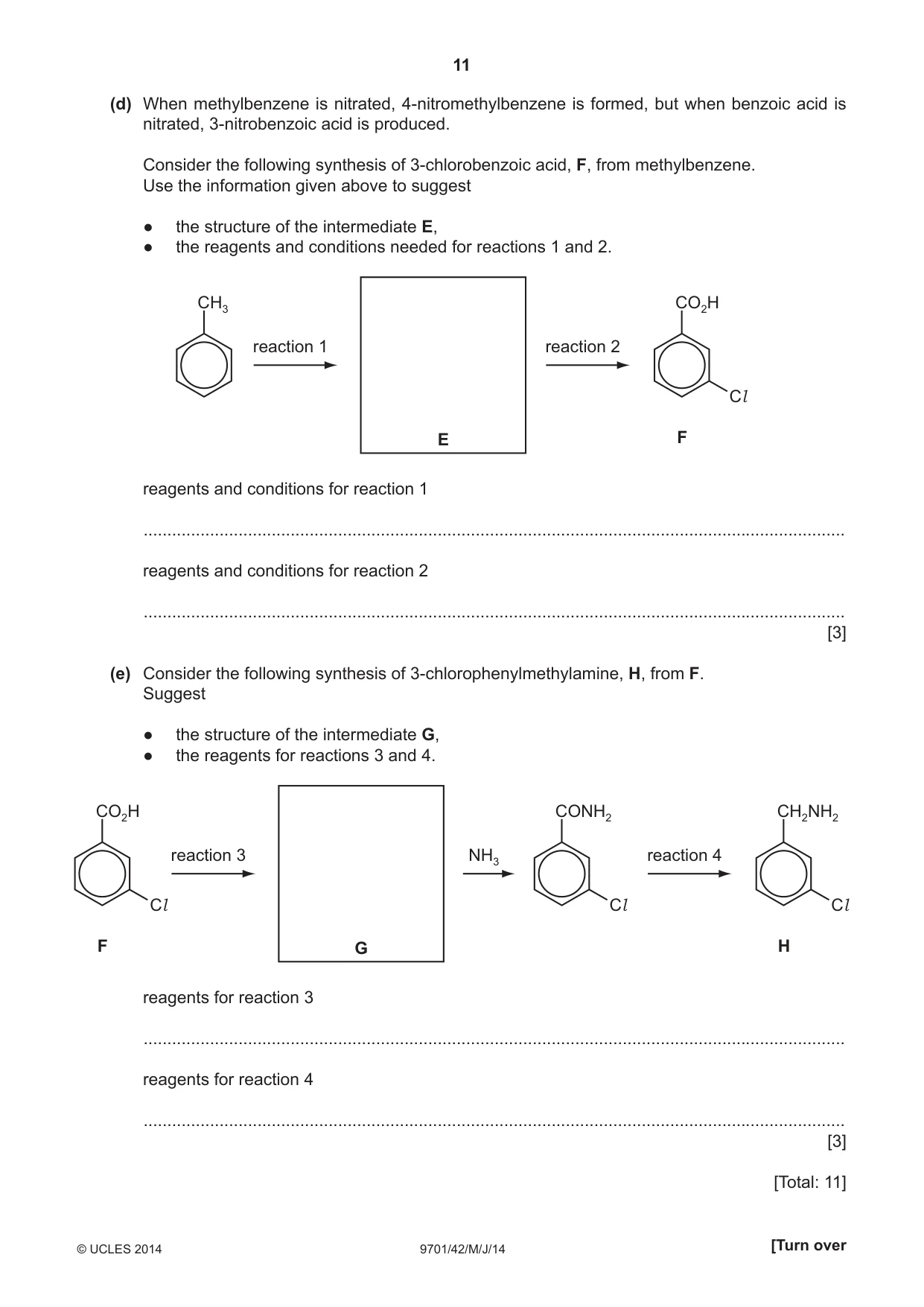 Cambridge A Level Chemistry 9701 2014 May/June Paper 4 · Variant 2 question paper, page 11 of 20