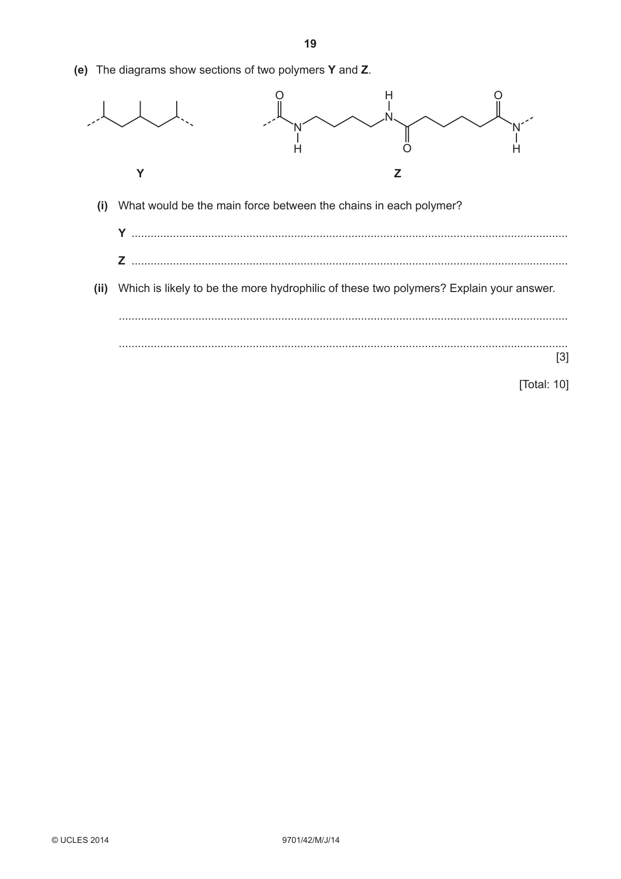 Cambridge A Level Chemistry 9701 2014 May/June Paper 4 · Variant 2 question paper, page 19 of 20