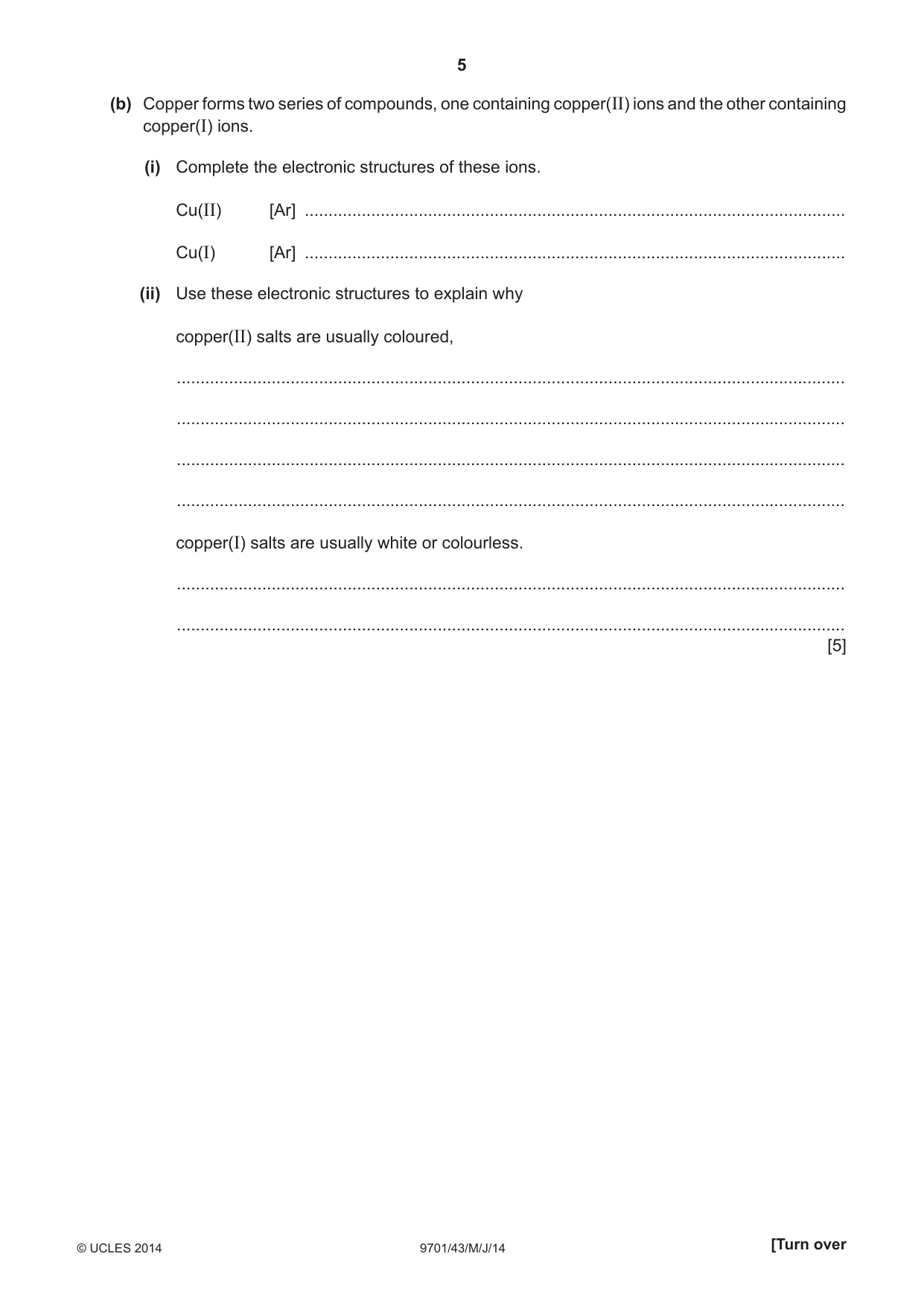 Cambridge A Level Chemistry 9701 2014 May/June Paper 4 · Variant 3 question paper, page 5 of 20