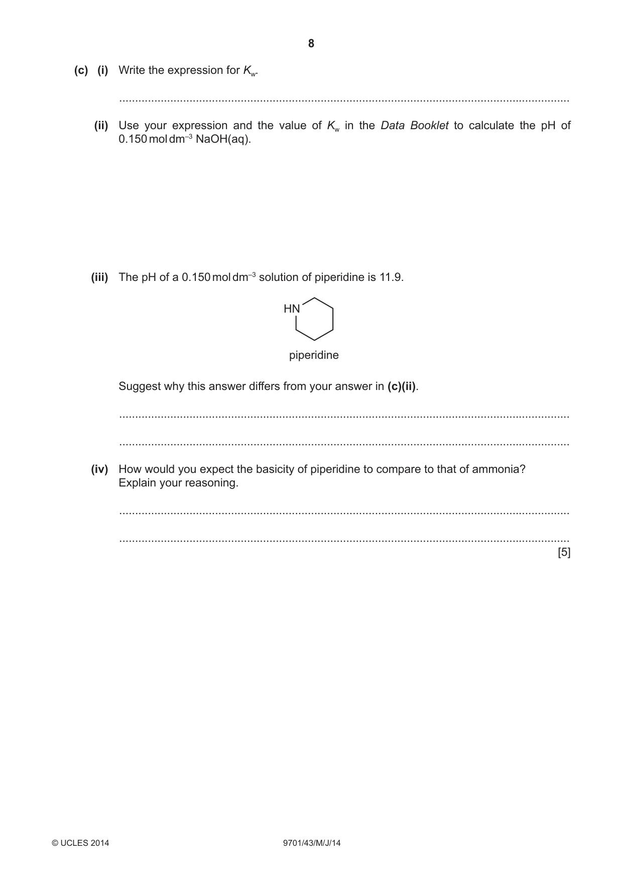 Cambridge A Level Chemistry 9701 2014 May/June Paper 4 · Variant 3 question paper, page 8 of 20