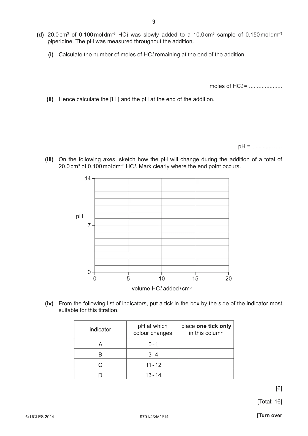 Cambridge A Level Chemistry 9701 2014 May/June Paper 4 · Variant 3 question paper, page 9 of 20