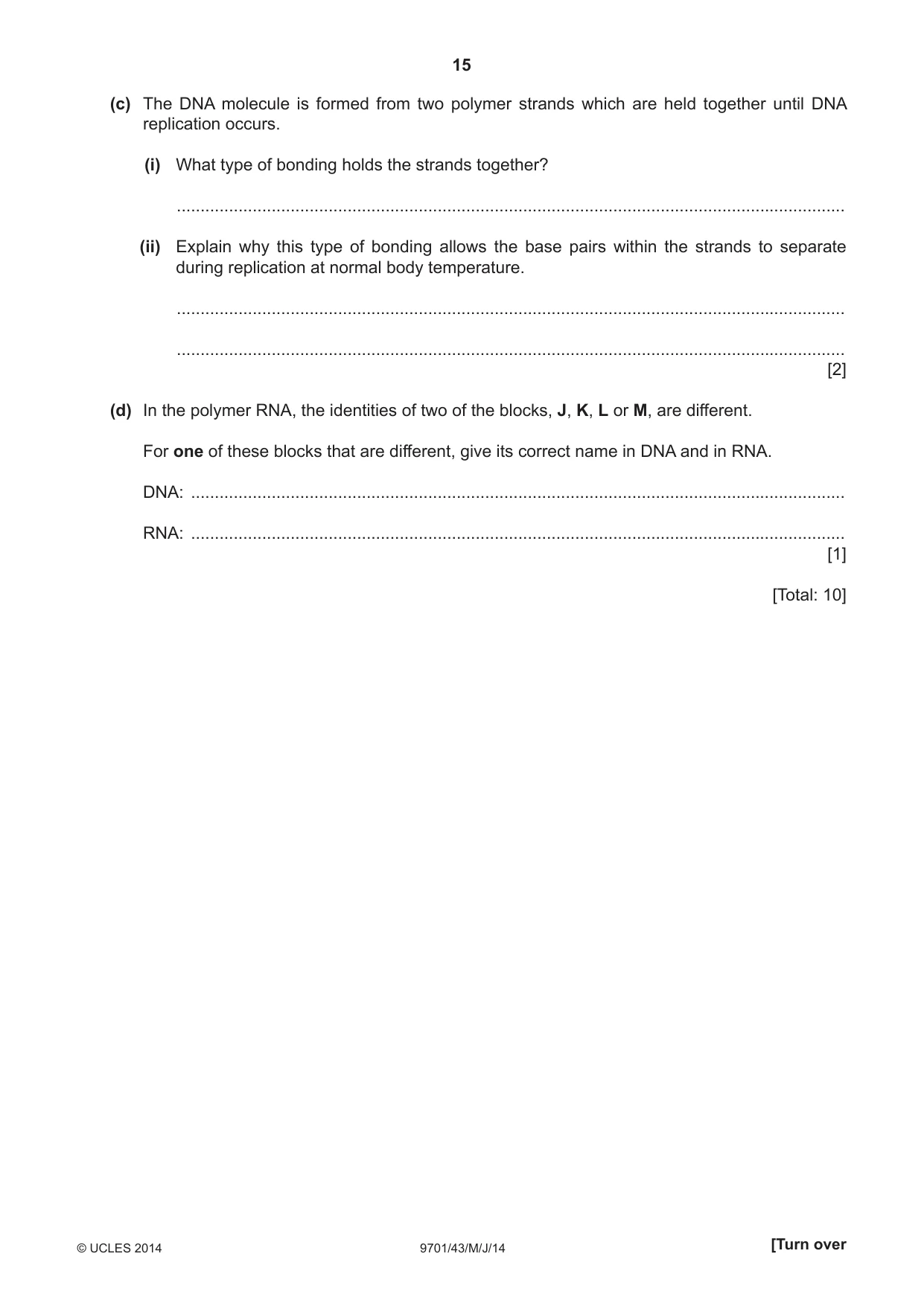 Cambridge A Level Chemistry 9701 2014 May/June Paper 4 · Variant 3 question paper, page 15 of 20