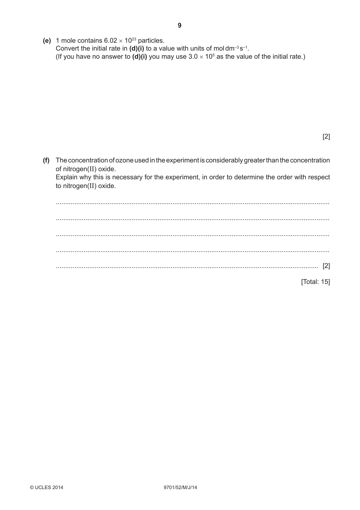 Cambridge A Level Chemistry 9701 2014 May/June Paper 5 · Variant 2 question paper, page 9 of 12