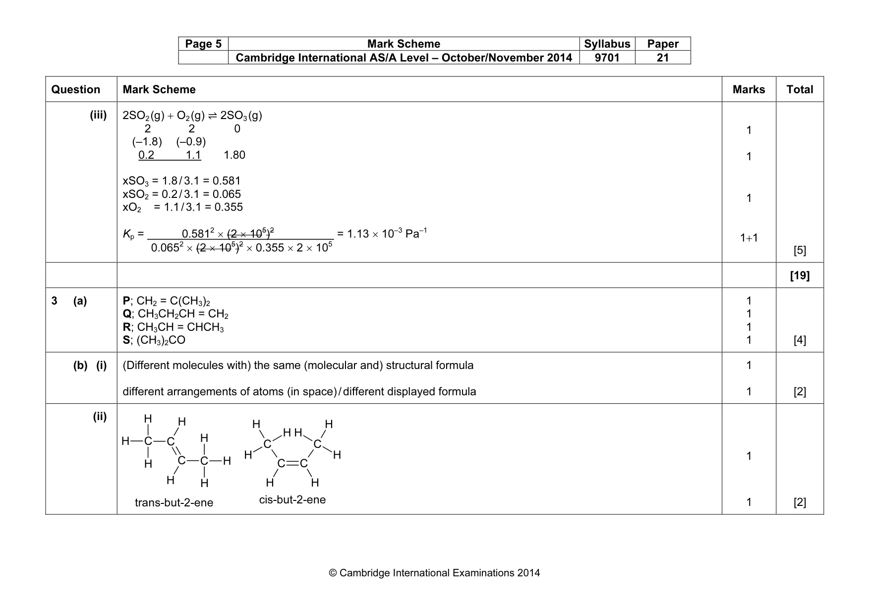 Mark scheme, page 5 of 6