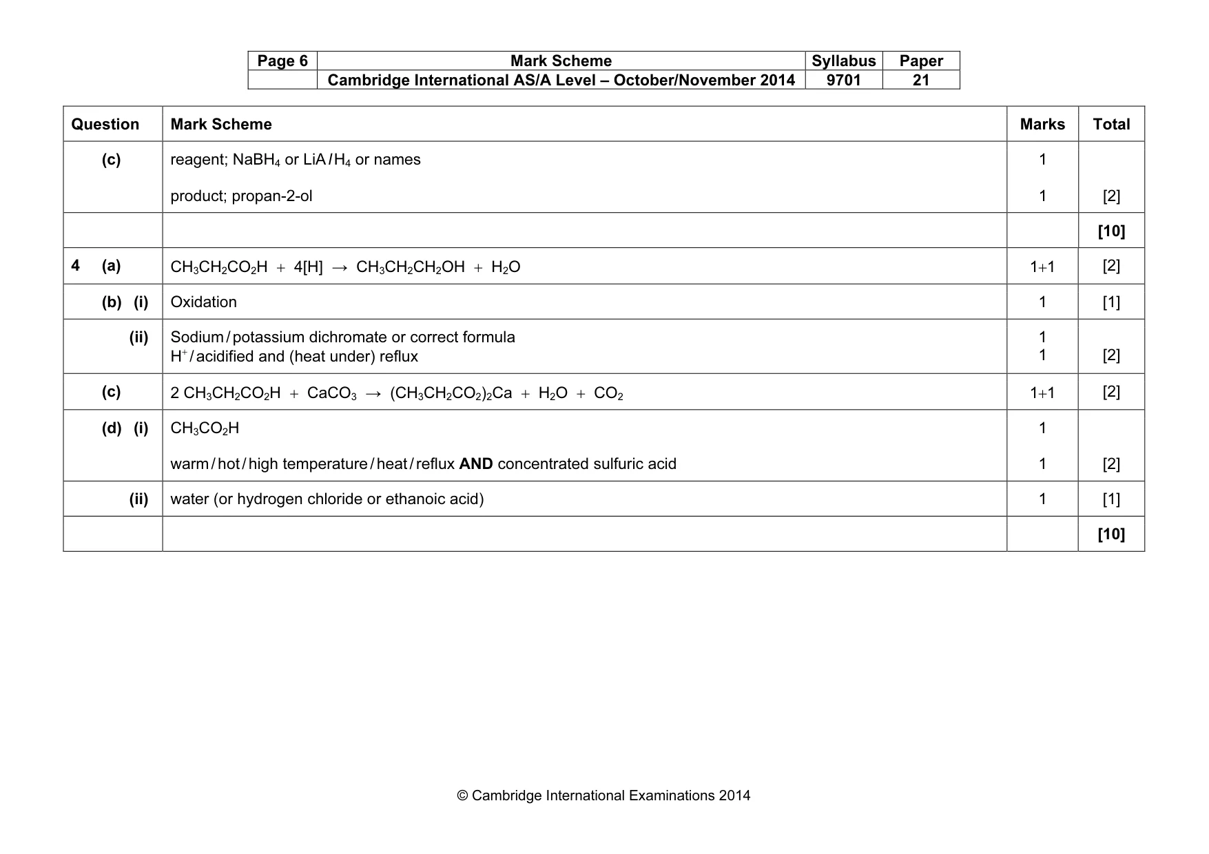 Mark scheme, page 6 of 6