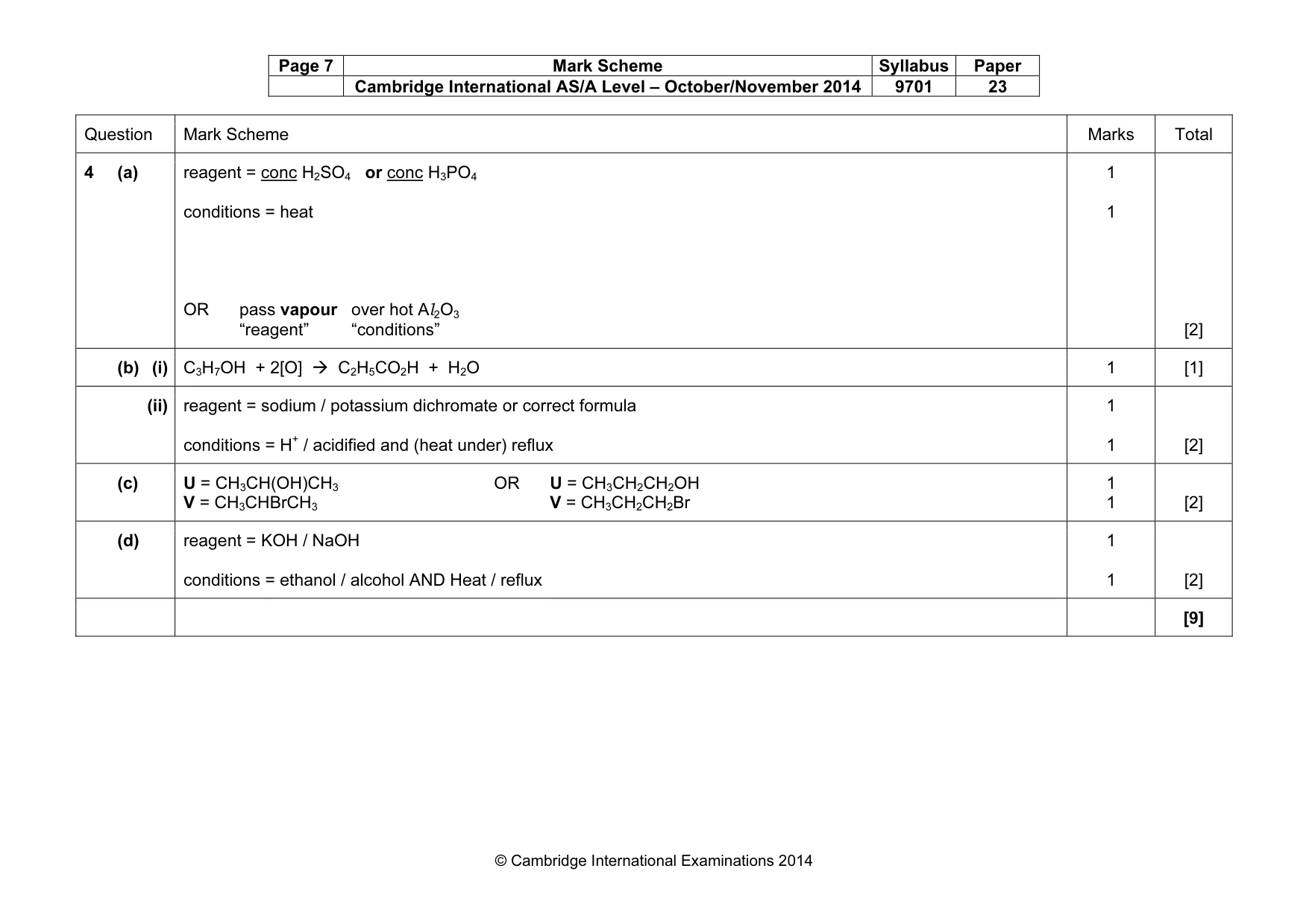 Mark scheme, page 7 of 7