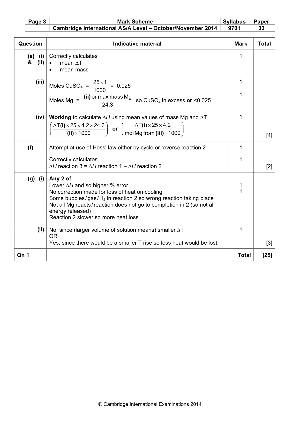 Mark scheme, page 3 of 4