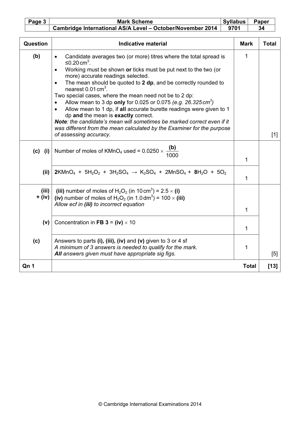 Mark scheme, page 3 of 7