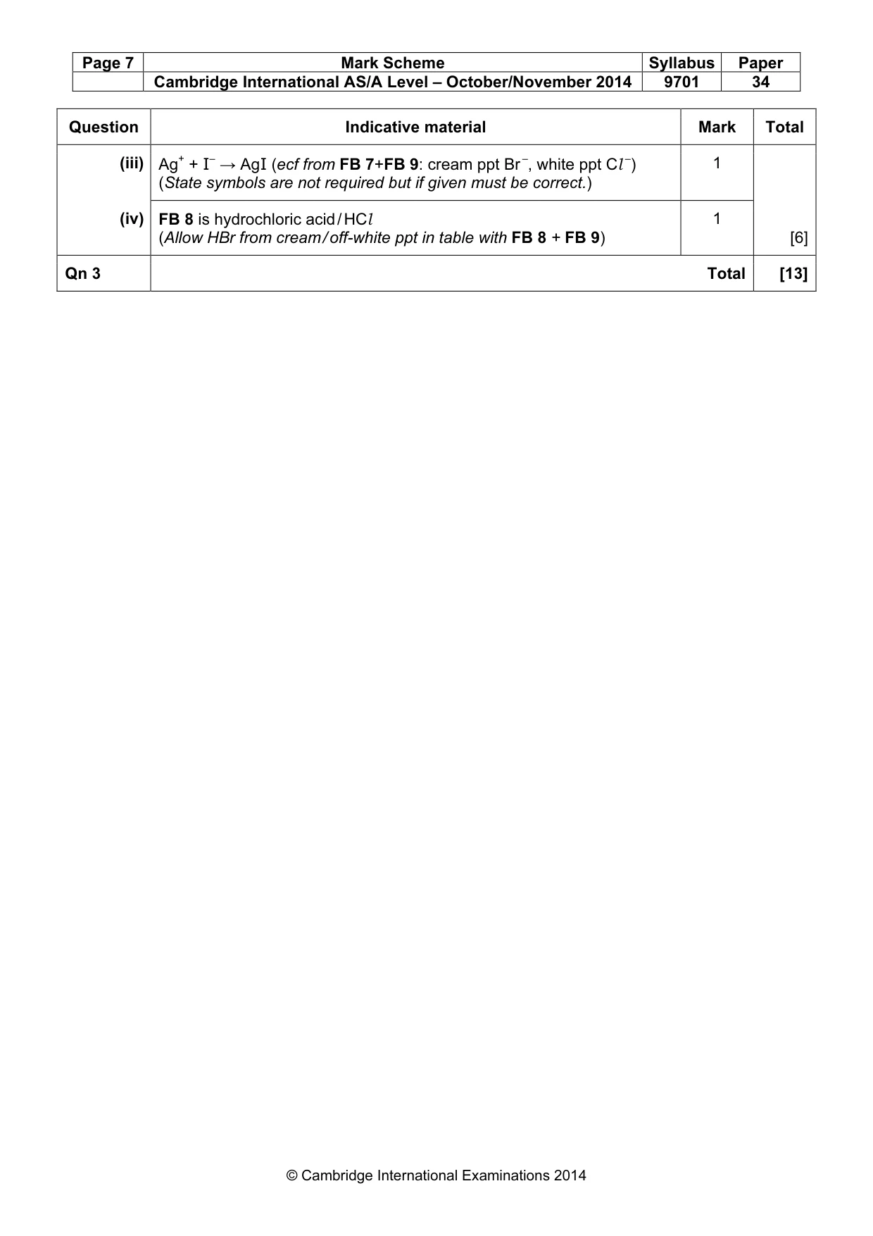 Mark scheme, page 7 of 7