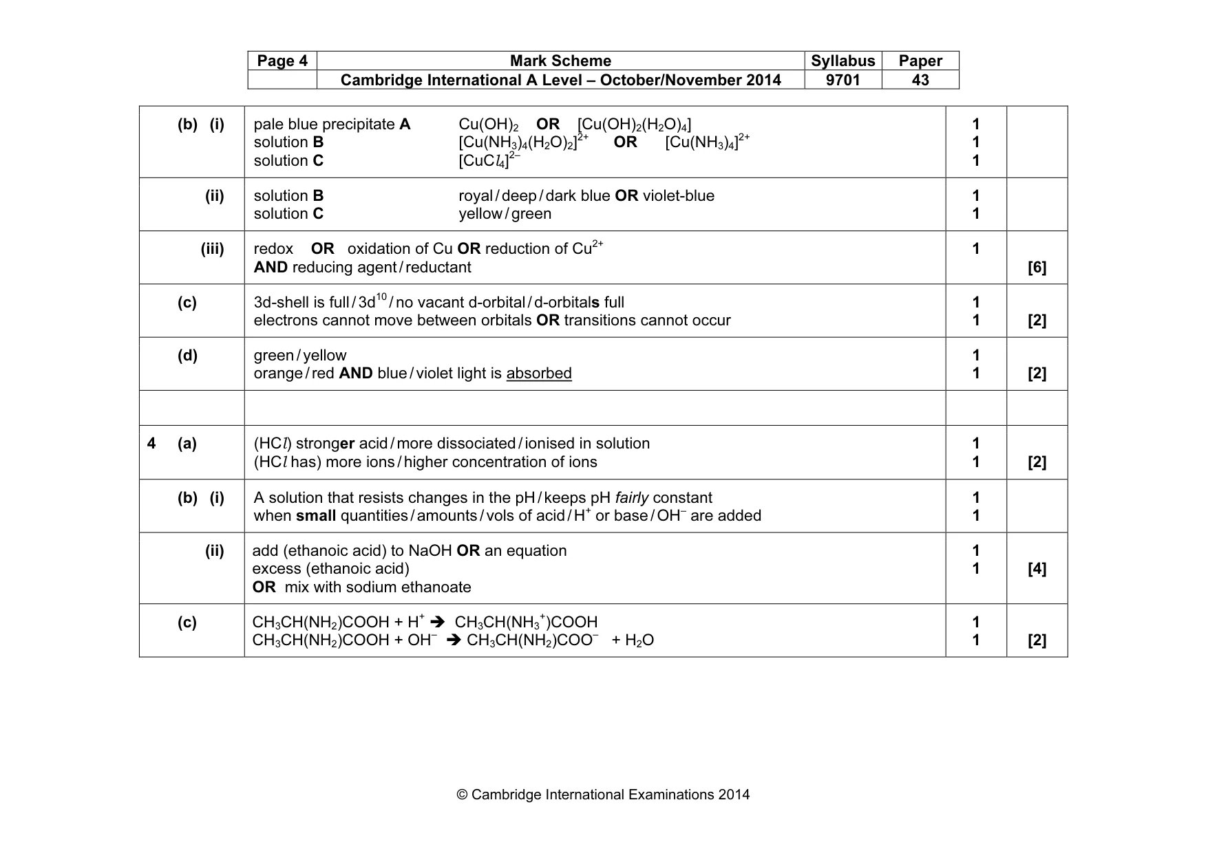 Mark scheme, page 4 of 12