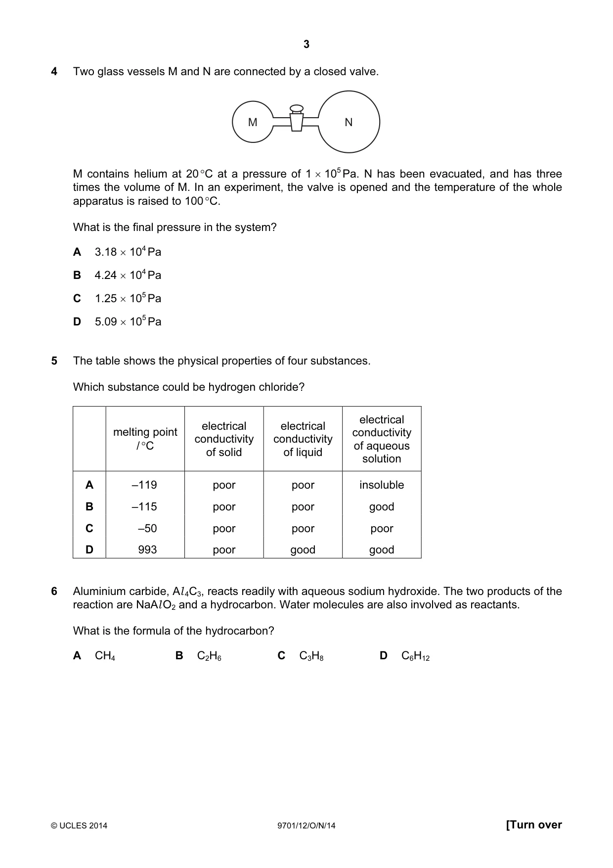 Cambridge A Level Chemistry 9701 2014 Oct/Nov Paper 1 · Variant 2 question paper, page 3 of 16
