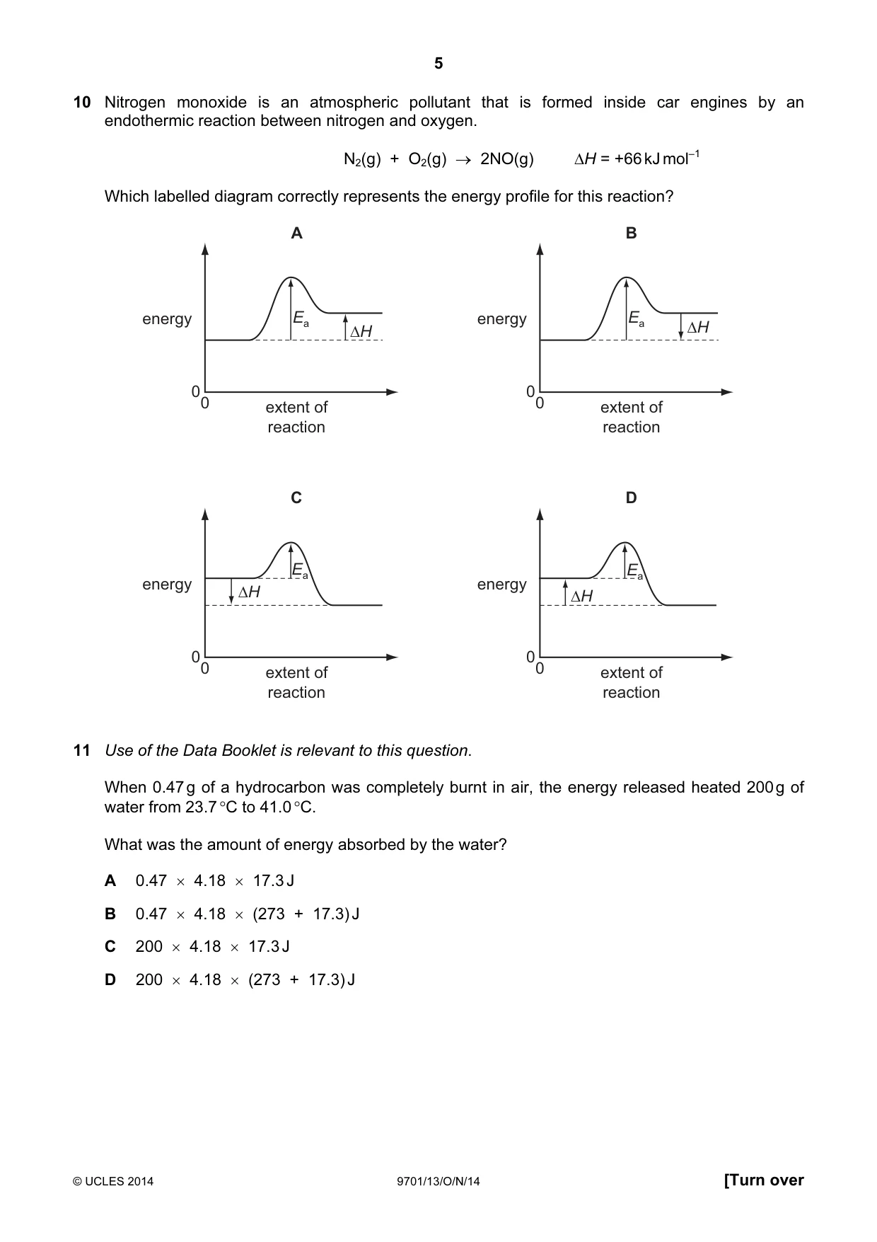 Cambridge A Level Chemistry 9701 2014 Oct/Nov Paper 1 · Variant 3 question paper, page 5 of 16