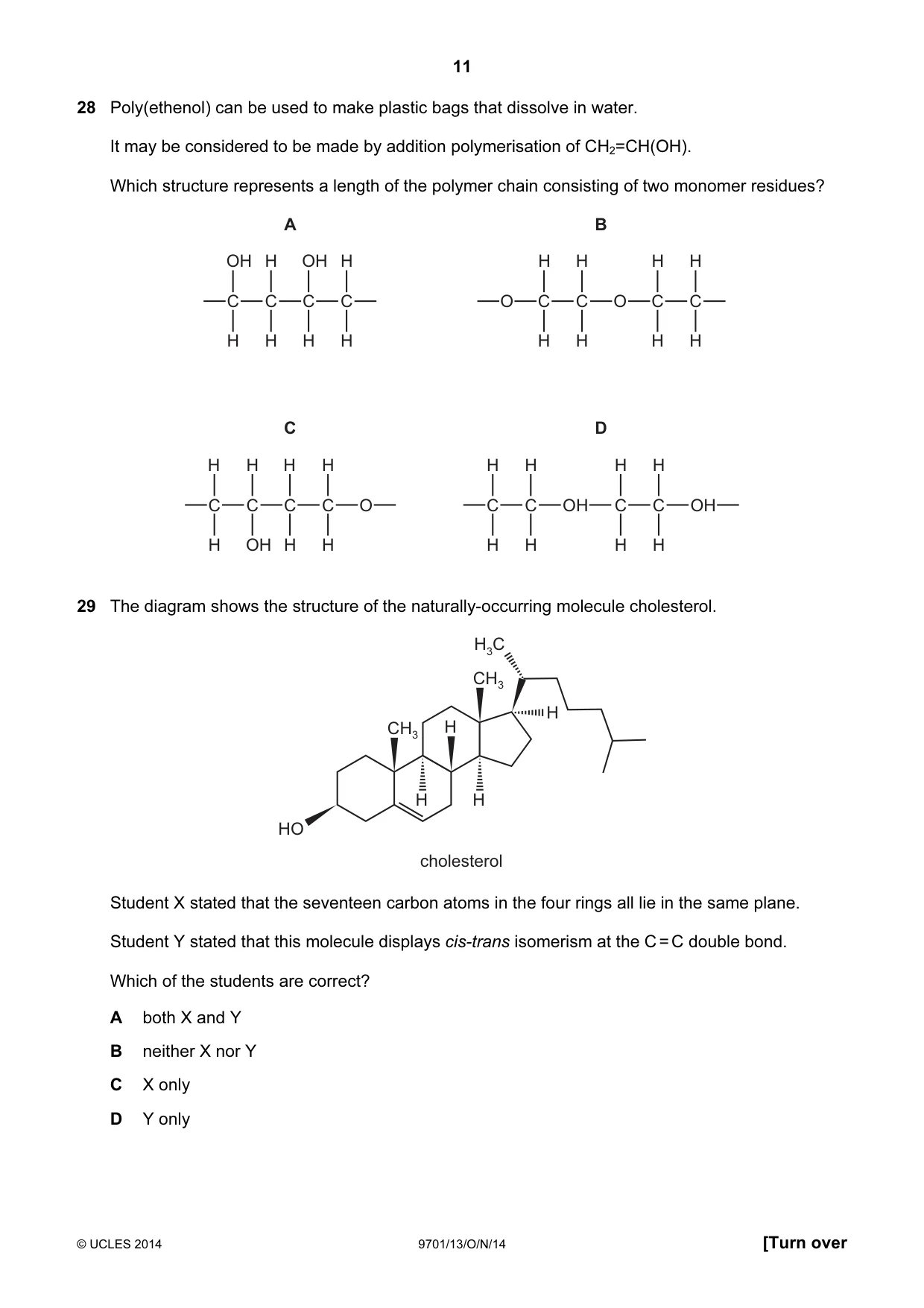 Cambridge A Level Chemistry 9701 2014 Oct/Nov Paper 1 · Variant 3 question paper, page 11 of 16