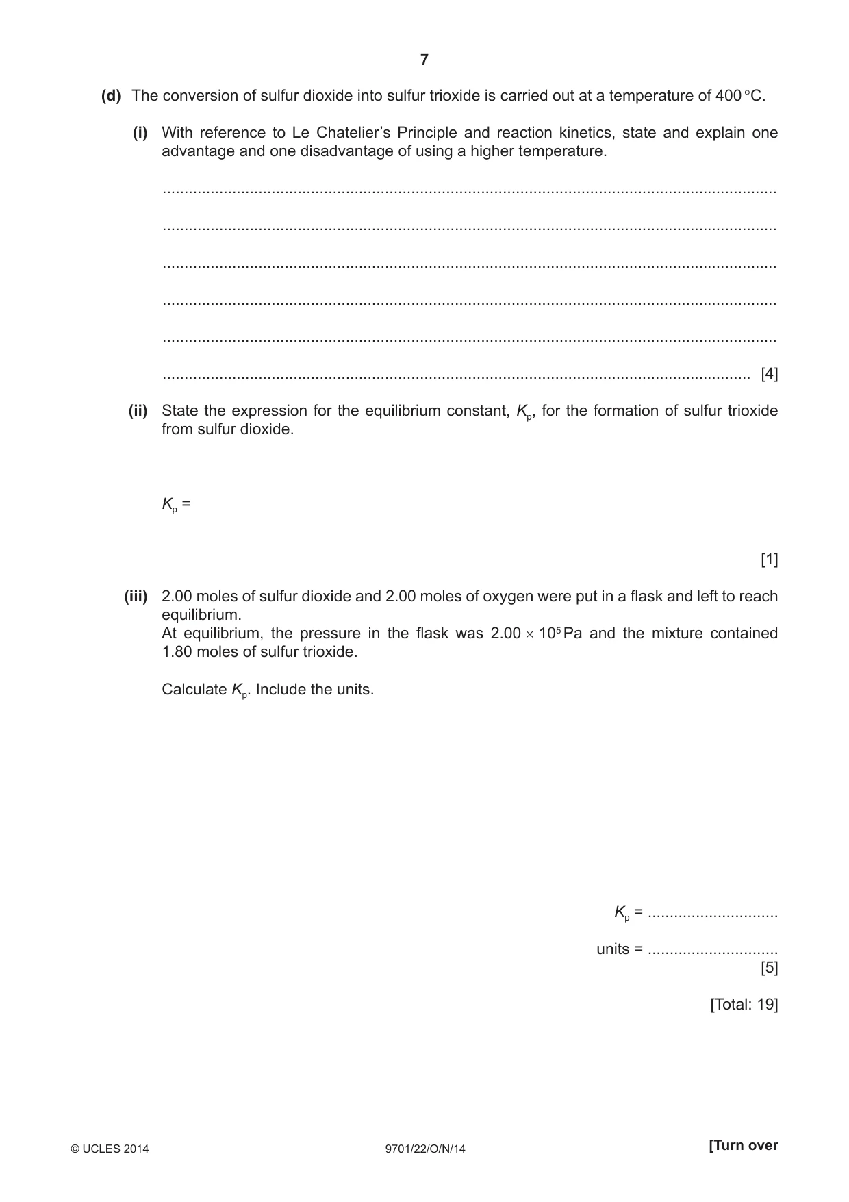 Cambridge A Level Chemistry 9701 2014 Oct/Nov Paper 2 · Variant 2 question paper, page 7 of 12