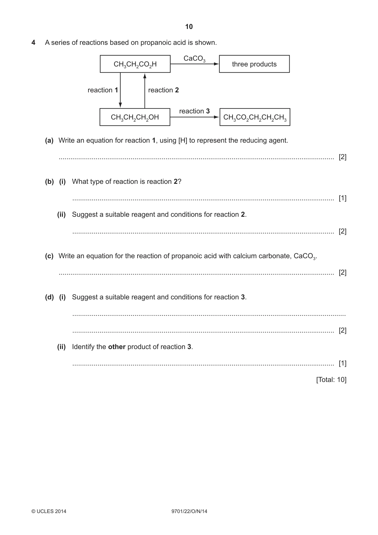 Cambridge A Level Chemistry 9701 2014 Oct/Nov Paper 2 · Variant 2 question paper, page 10 of 12