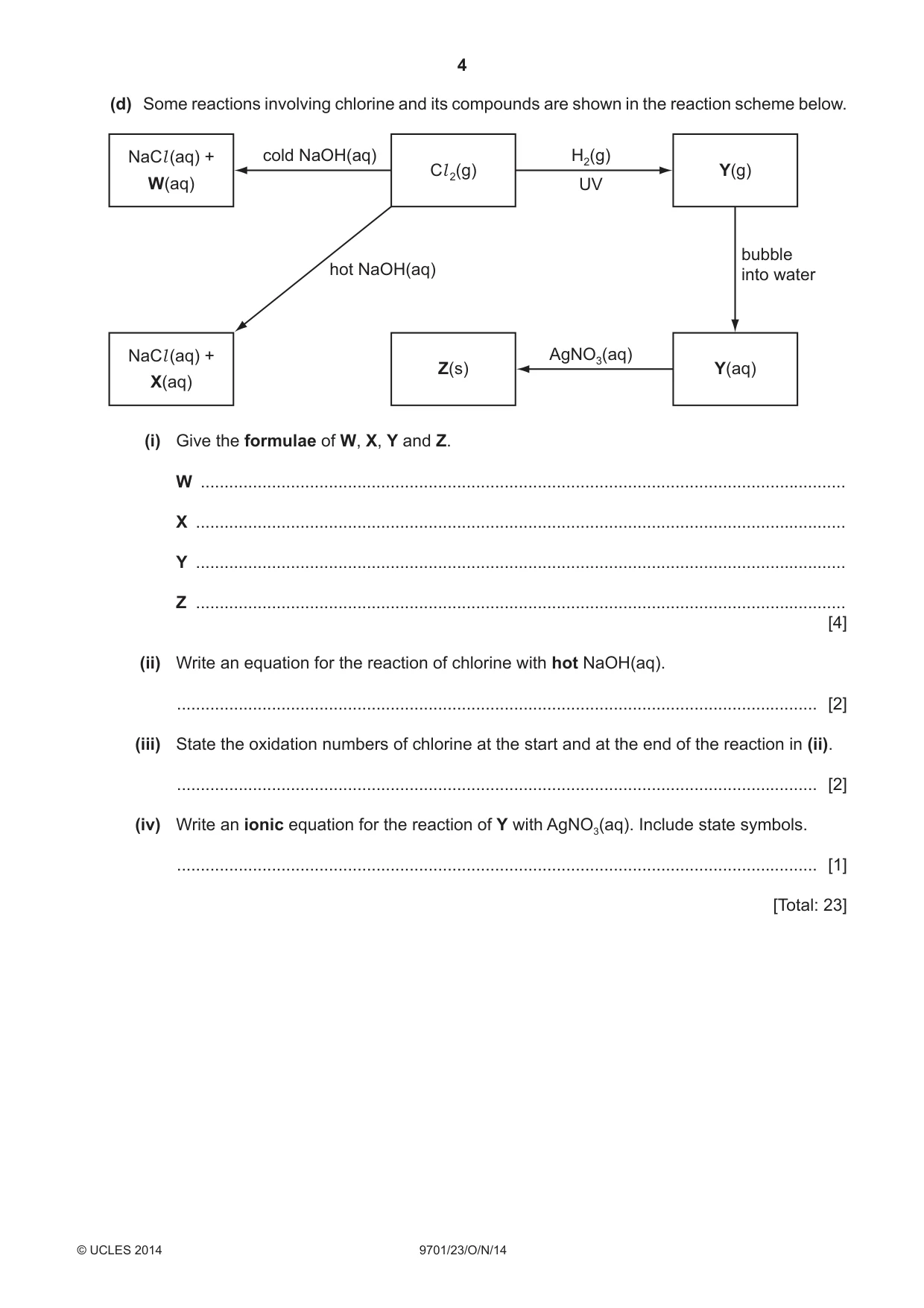 Cambridge A Level Chemistry 9701 2014 Oct/Nov Paper 2 · Variant 3 question paper, page 4 of 12