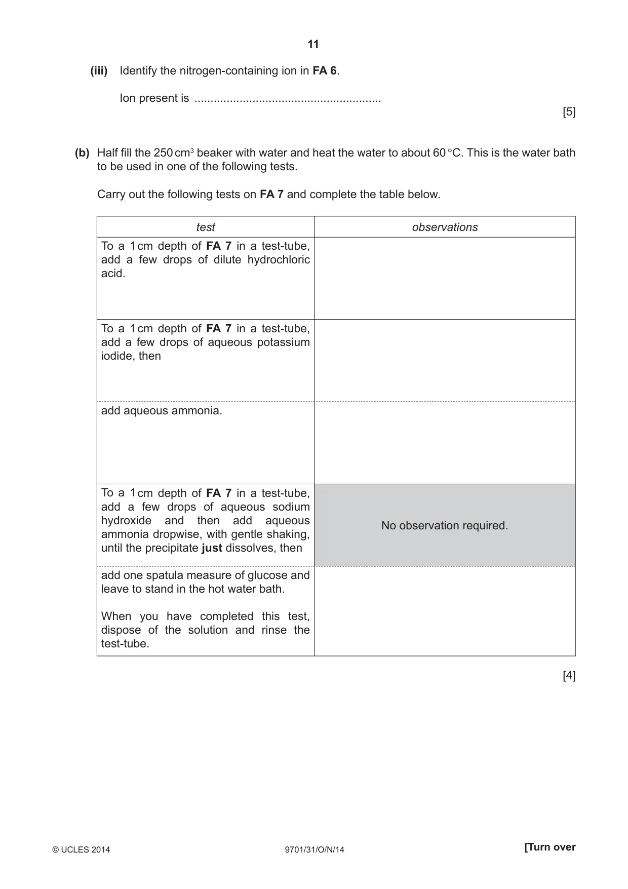 Cambridge A Level Chemistry 9701 2014 Oct/Nov Paper 3 · Variant 1 question paper, page 11 of 16