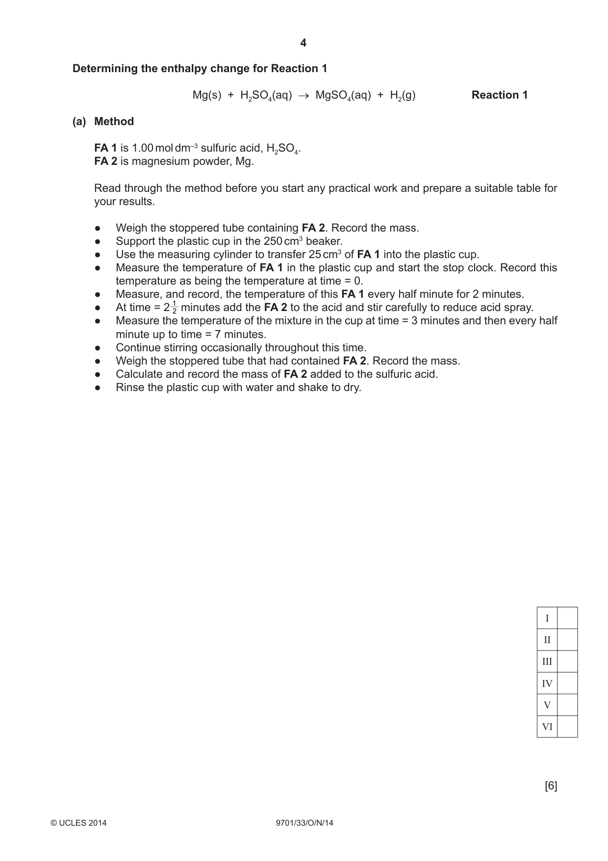 Cambridge A Level Chemistry 9701 2014 Oct/Nov Paper 3 · Variant 3 question paper, page 4 of 16