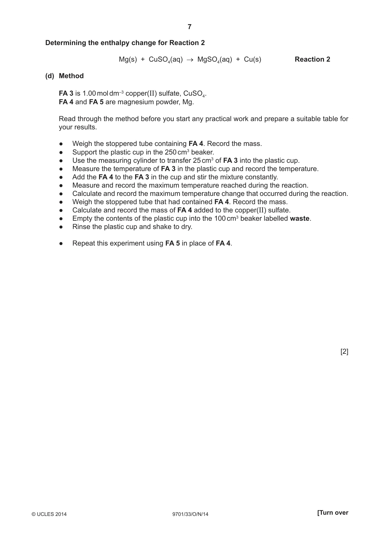 Cambridge A Level Chemistry 9701 2014 Oct/Nov Paper 3 · Variant 3 question paper, page 7 of 16