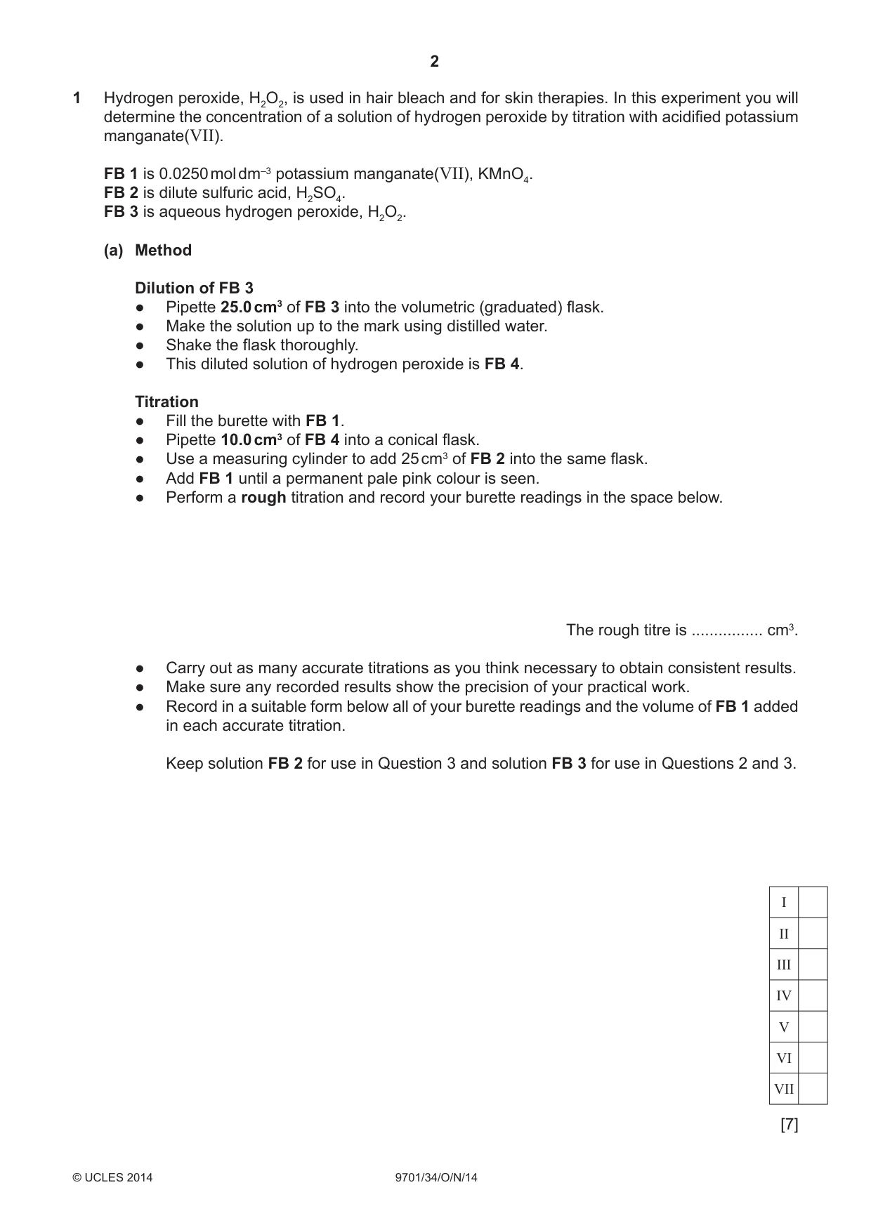 Cambridge A Level Chemistry 9701 2014 Oct/Nov Paper 3 · Variant 4 question paper, page 2 of 12