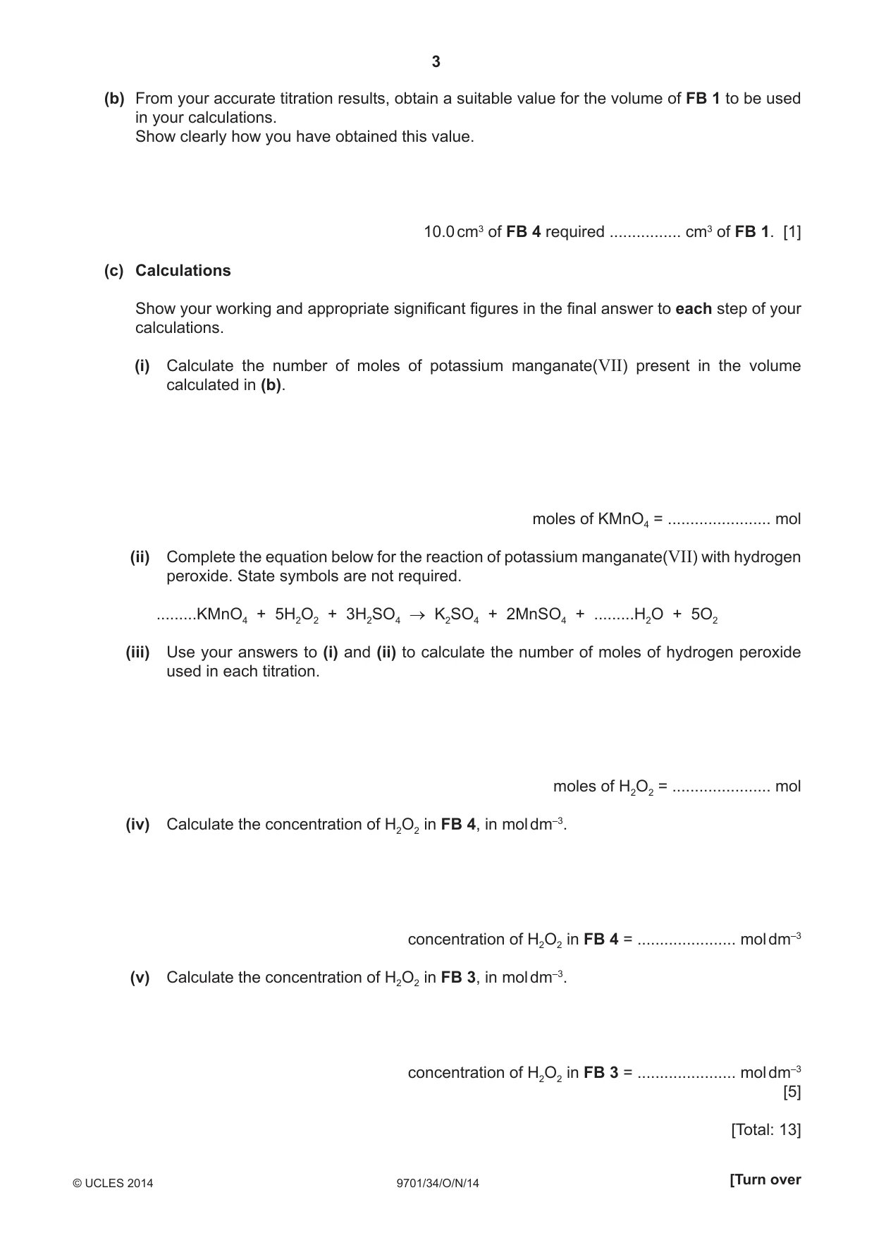 Cambridge A Level Chemistry 9701 2014 Oct/Nov Paper 3 · Variant 4 question paper, page 3 of 12