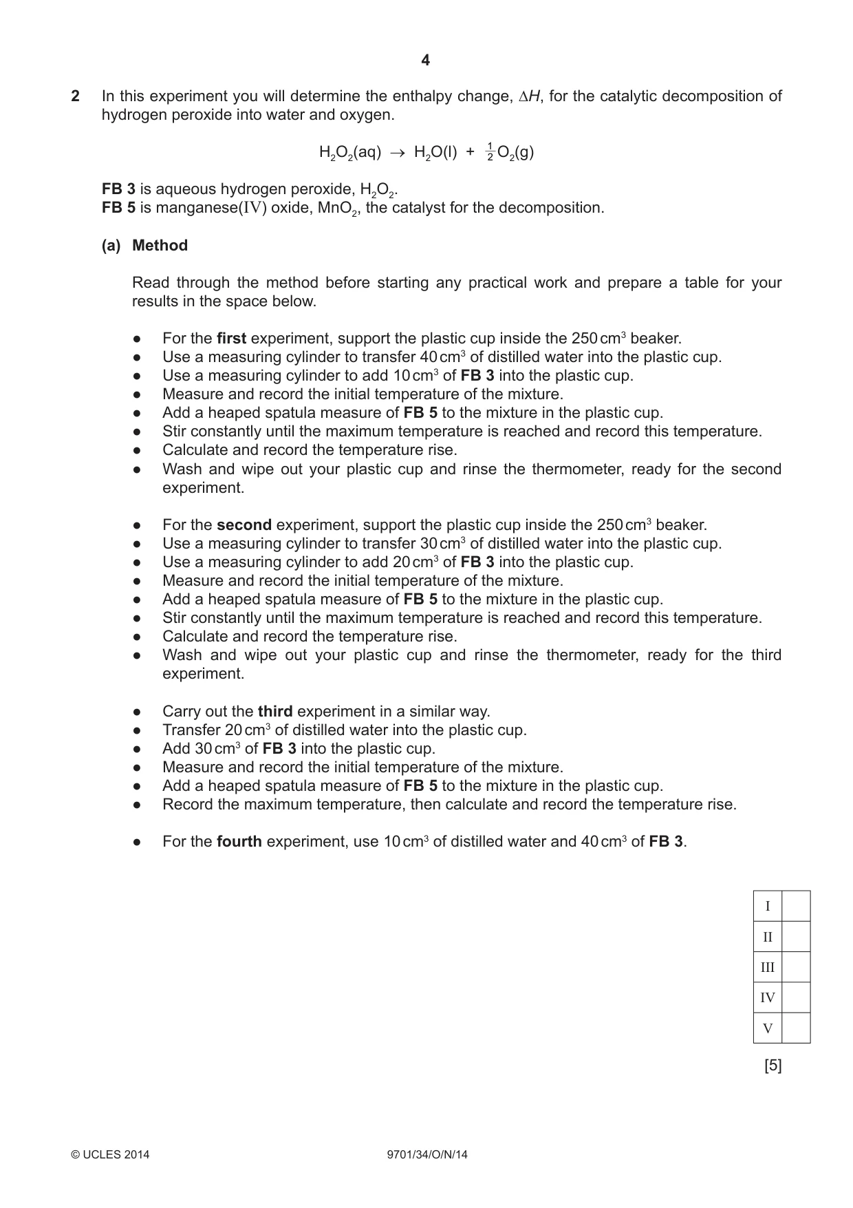 Cambridge A Level Chemistry 9701 2014 Oct/Nov Paper 3 · Variant 4 question paper, page 4 of 12