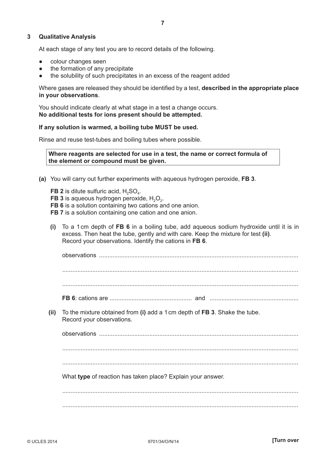 Cambridge A Level Chemistry 9701 2014 Oct/Nov Paper 3 · Variant 4 question paper, page 7 of 12