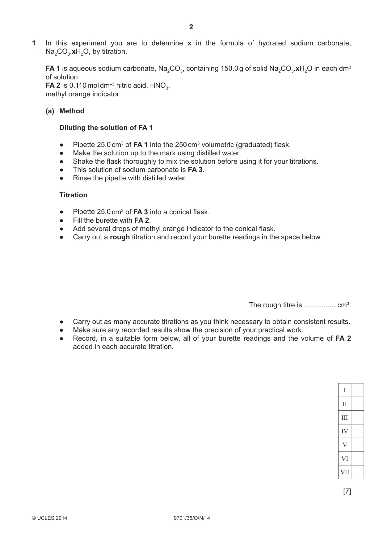 Cambridge A Level Chemistry 9701 2014 Oct/Nov Paper 3 · Variant 5 question paper, page 2 of 16