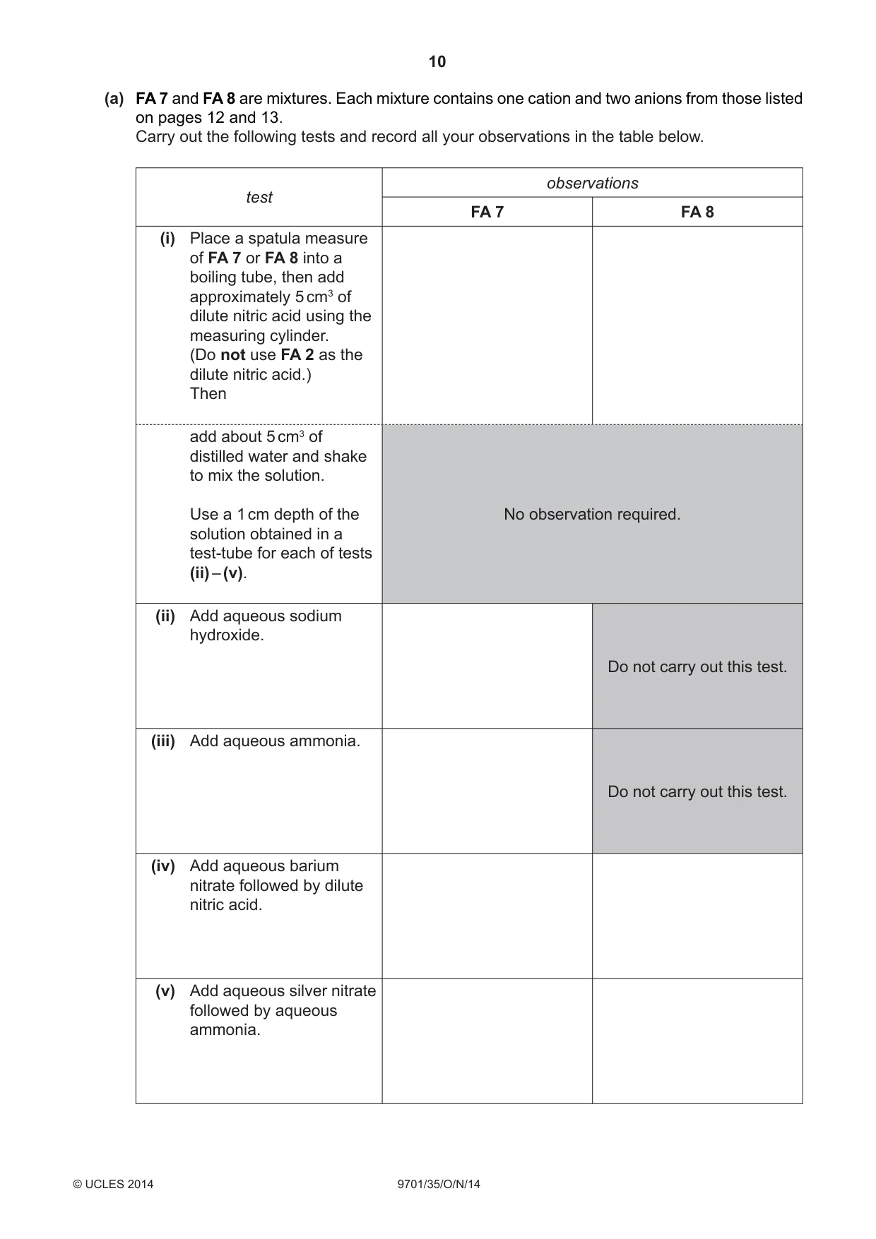 Cambridge A Level Chemistry 9701 2014 Oct/Nov Paper 3 · Variant 5 question paper, page 10 of 16