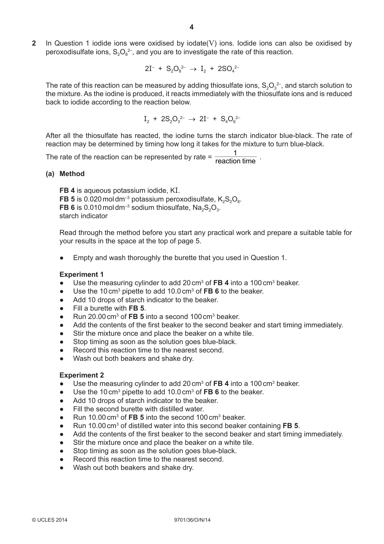 Cambridge A Level Chemistry 9701 2014 Oct/Nov Paper 3 · Variant 6 question paper, page 4 of 12