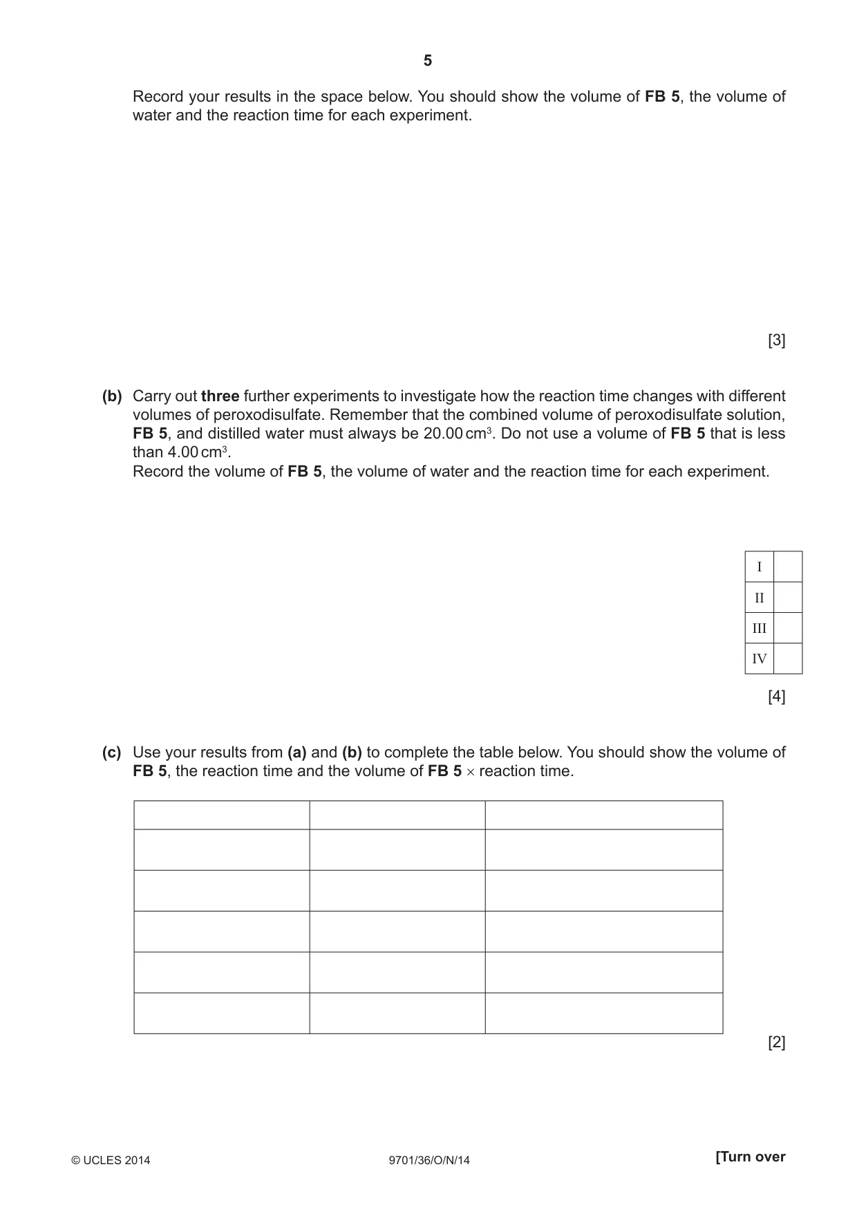 Cambridge A Level Chemistry 9701 2014 Oct/Nov Paper 3 · Variant 6 question paper, page 5 of 12