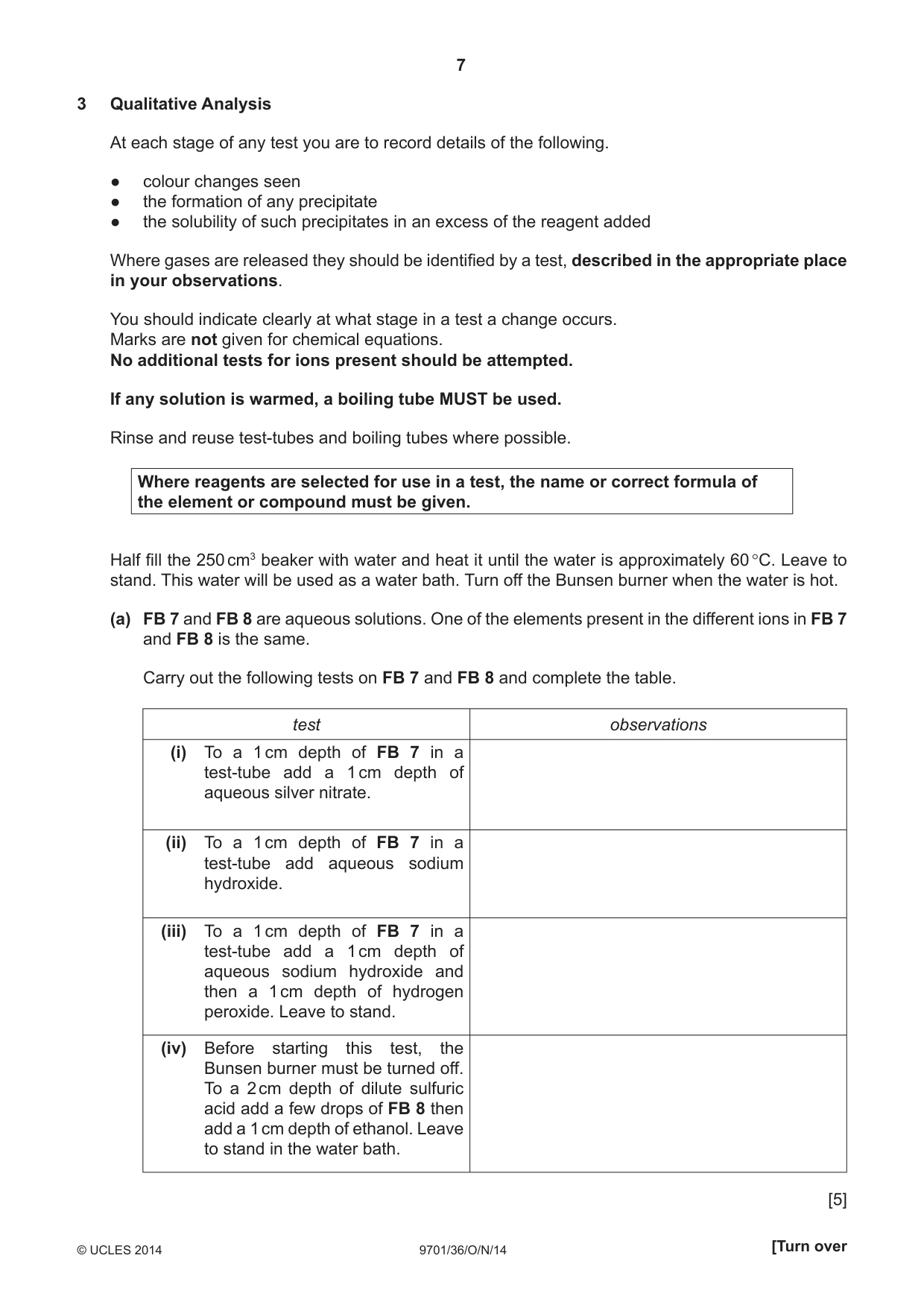 Cambridge A Level Chemistry 9701 2014 Oct/Nov Paper 3 · Variant 6 question paper, page 7 of 12