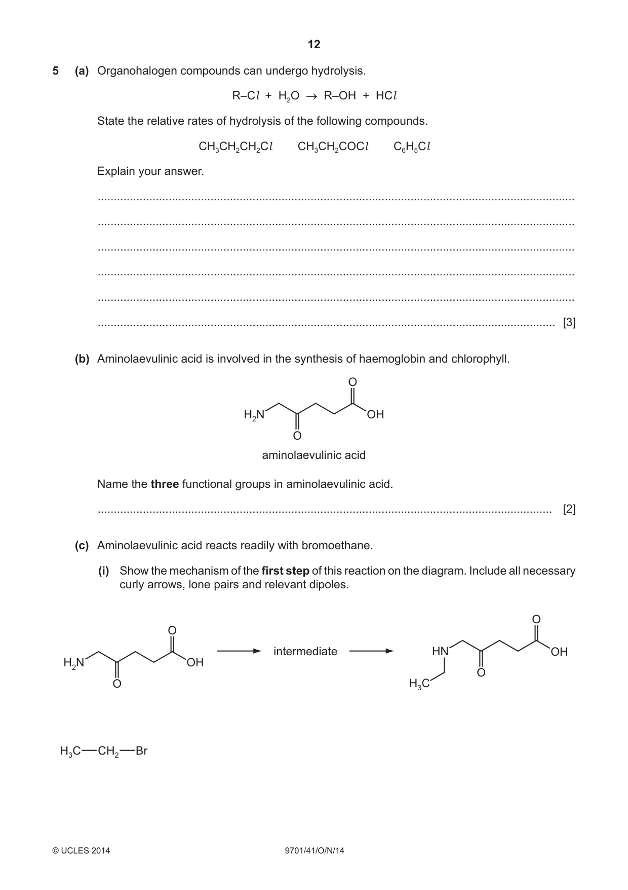 Cambridge A Level Chemistry 9701 2014 Oct/Nov Paper 4 · Variant 1 question paper, page 12 of 20