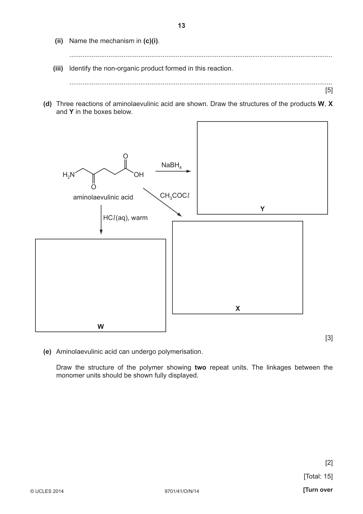 Cambridge A Level Chemistry 9701 2014 Oct/Nov Paper 4 · Variant 1 question paper, page 13 of 20