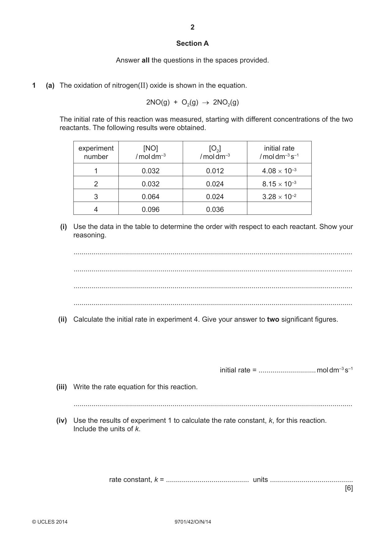 Cambridge A Level Chemistry 9701 2014 Oct/Nov Paper 4 · Variant 2 question paper, page 2 of 20