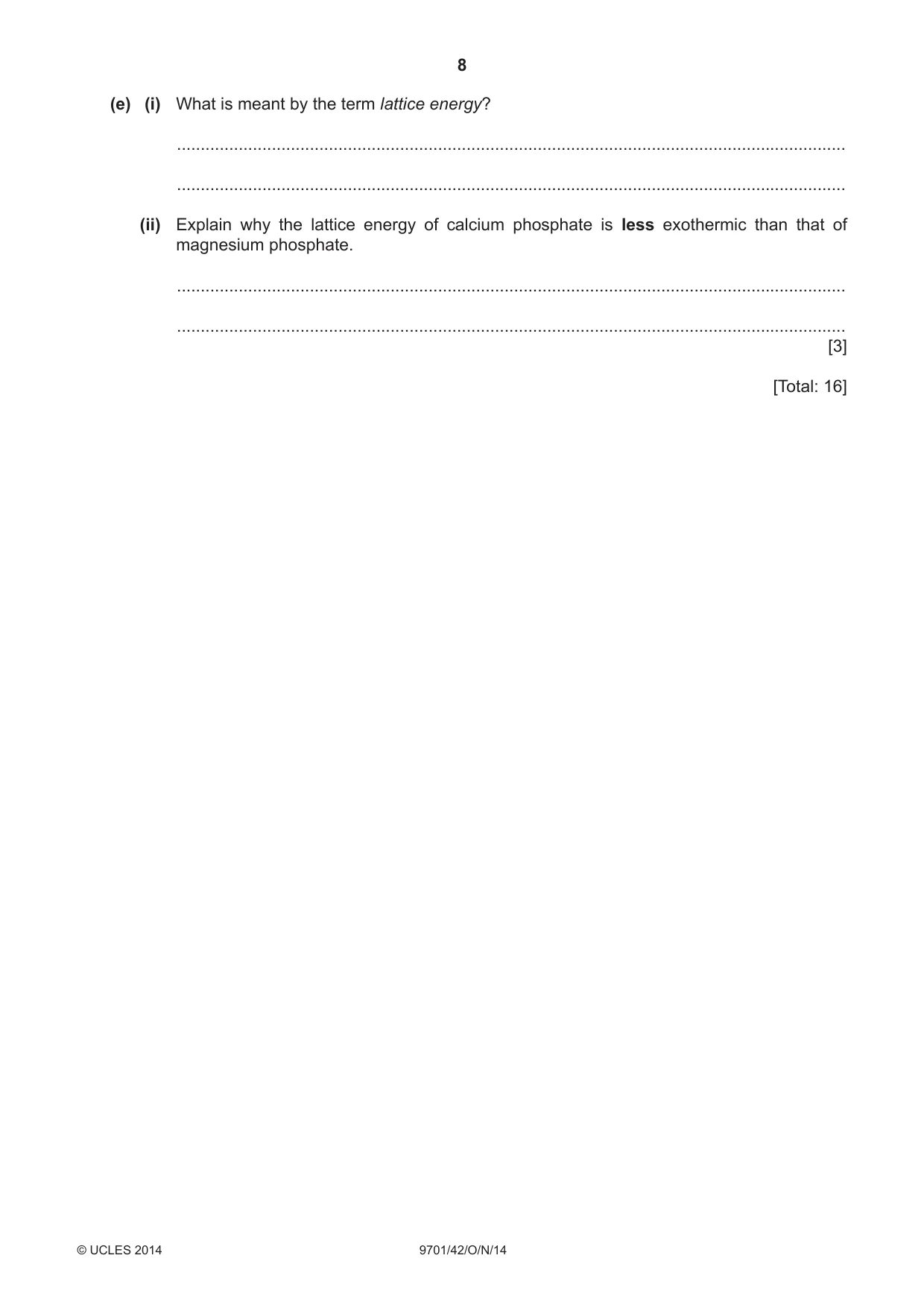 Cambridge A Level Chemistry 9701 2014 Oct/Nov Paper 4 · Variant 2 question paper, page 8 of 20