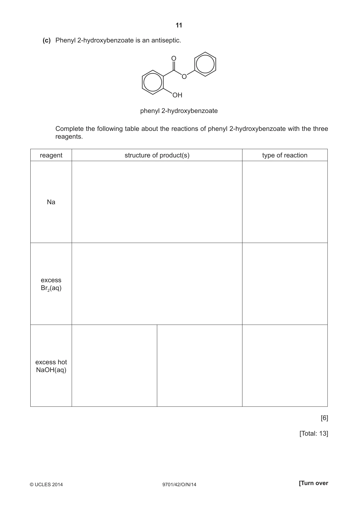 Cambridge A Level Chemistry 9701 2014 Oct/Nov Paper 4 · Variant 2 question paper, page 11 of 20
