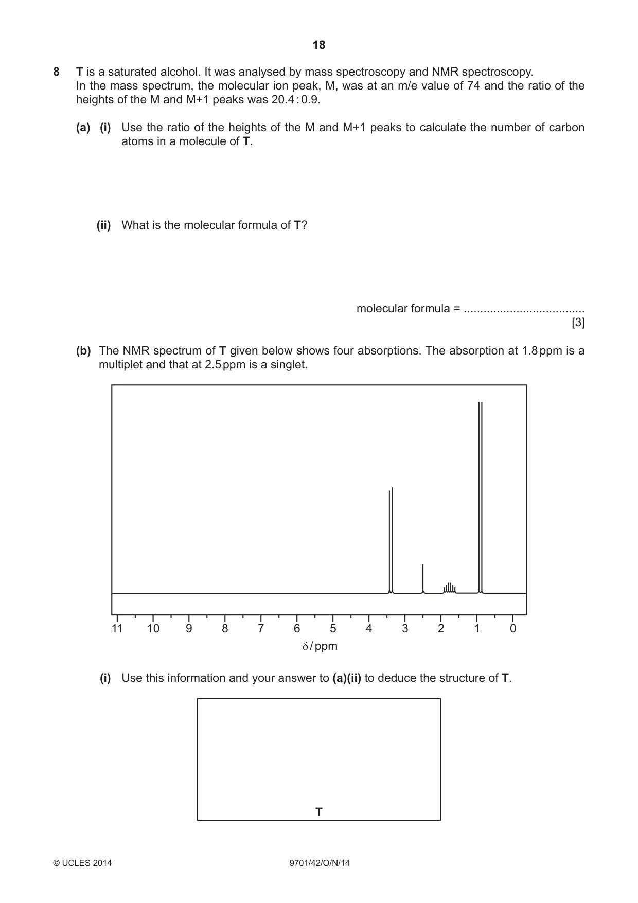 Cambridge A Level Chemistry 9701 2014 Oct/Nov Paper 4 · Variant 2 question paper, page 18 of 20