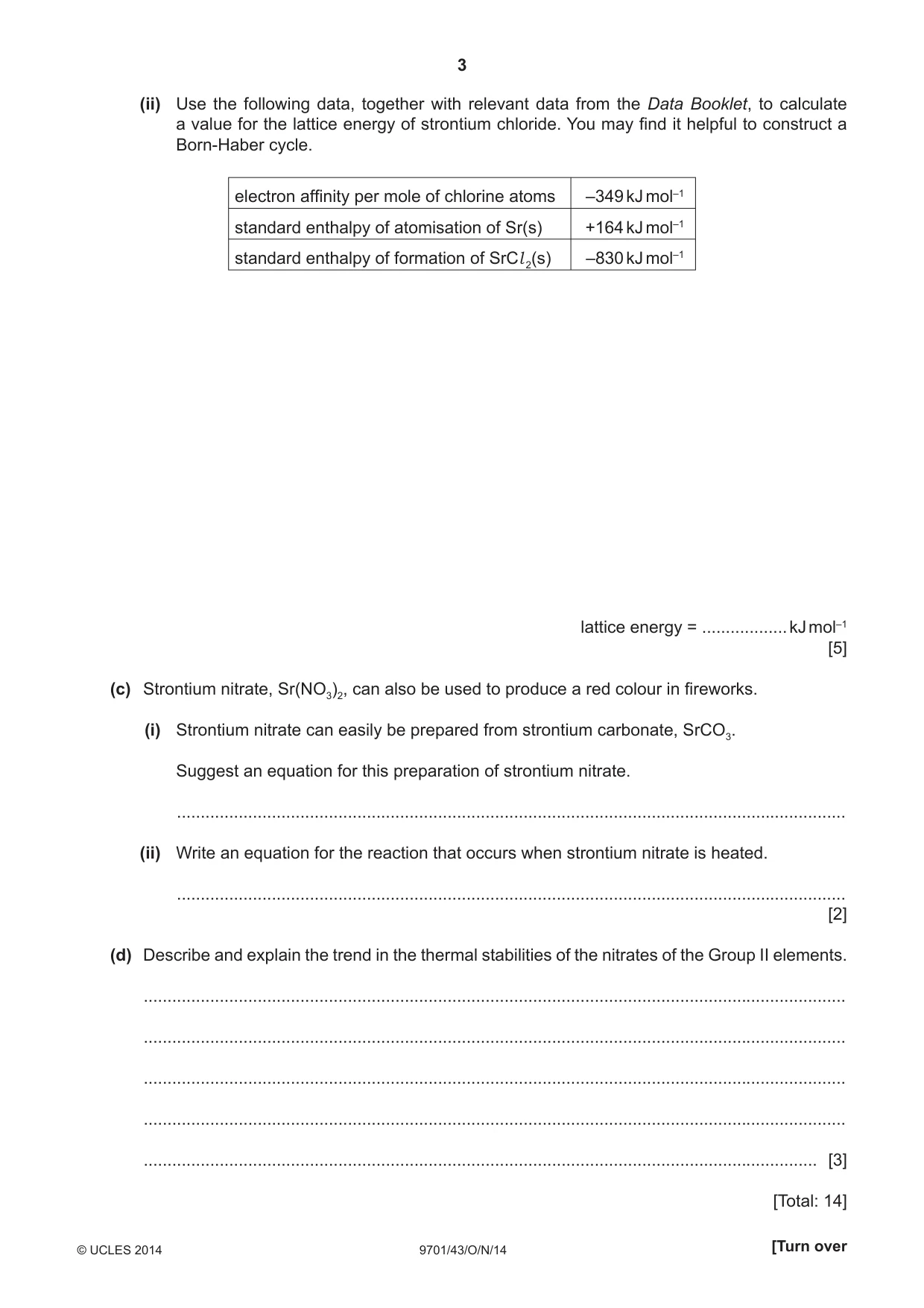 Cambridge A Level Chemistry 9701 2014 Oct/Nov Paper 4 · Variant 3 question paper, page 3 of 20