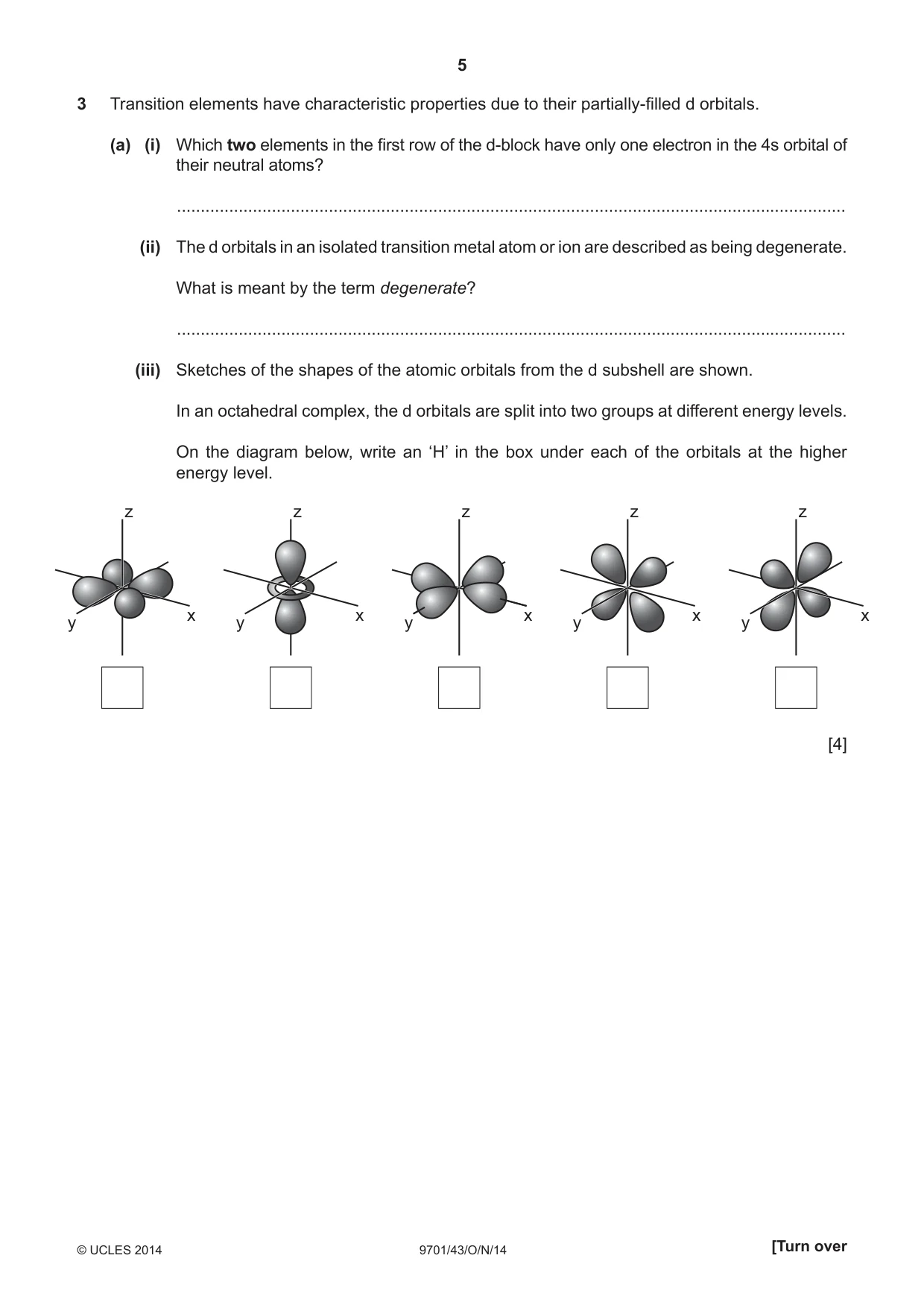 Cambridge A Level Chemistry 9701 2014 Oct/Nov Paper 4 · Variant 3 question paper, page 5 of 20