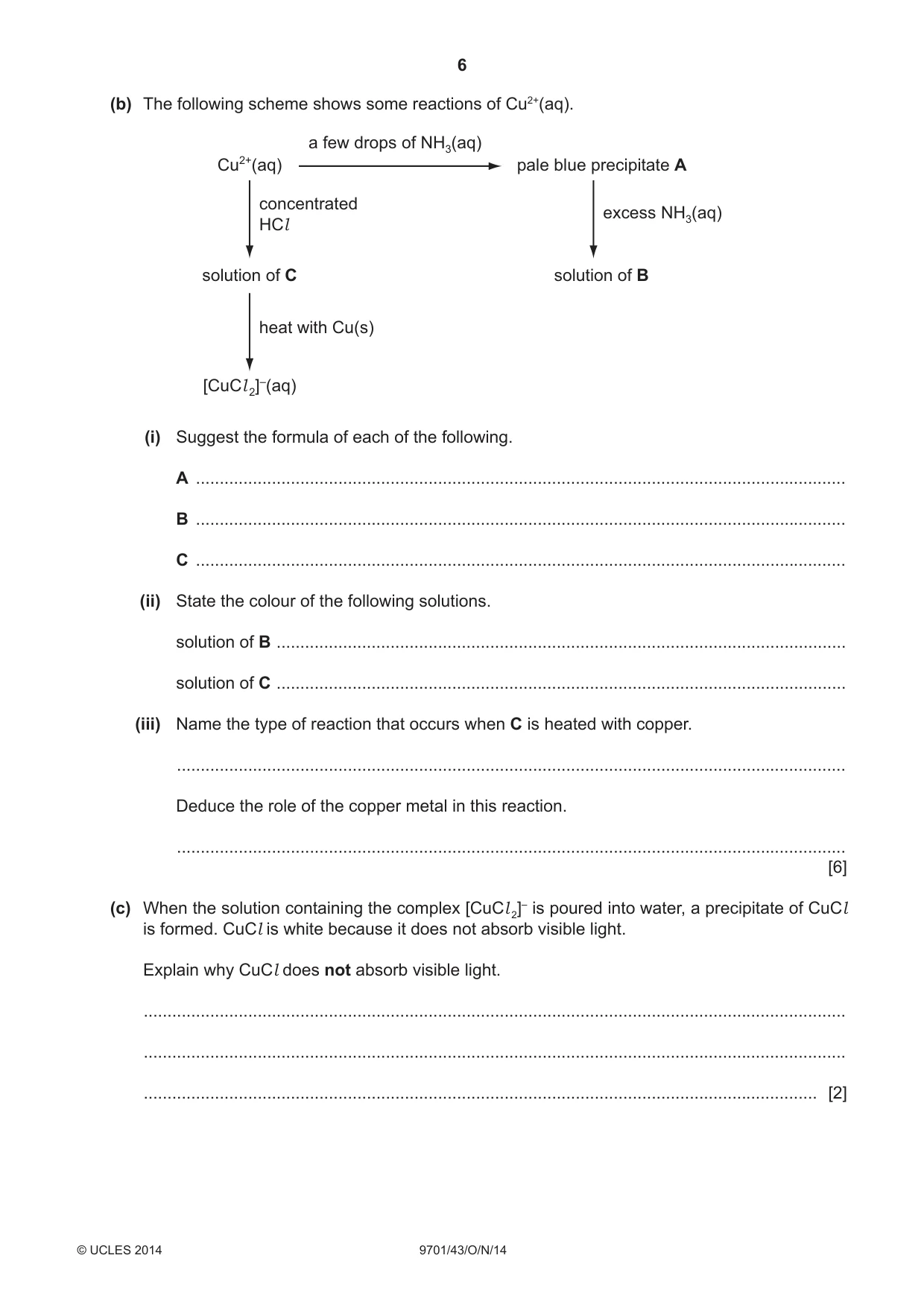 Cambridge A Level Chemistry 9701 2014 Oct/Nov Paper 4 · Variant 3 question paper, page 6 of 20